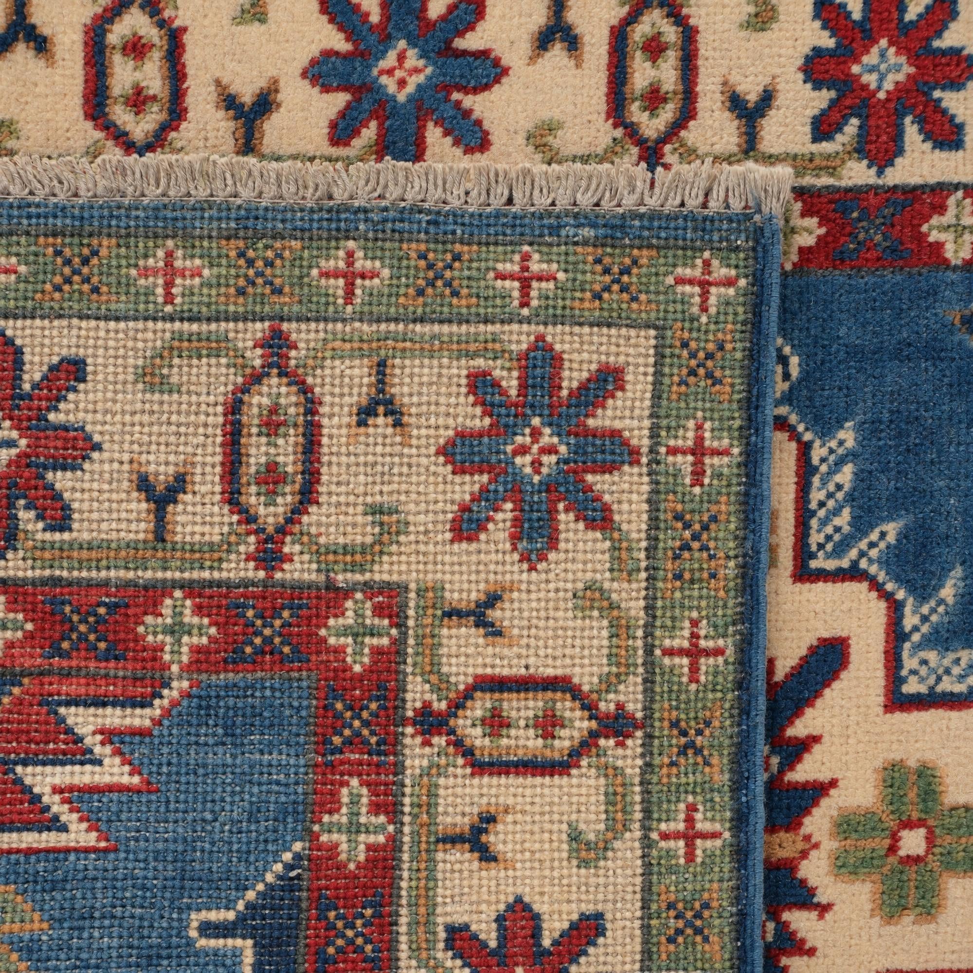 Detail image 11 of 11: 2' 8 x 9' 9 Hand Knotted Kazak Runner Rug