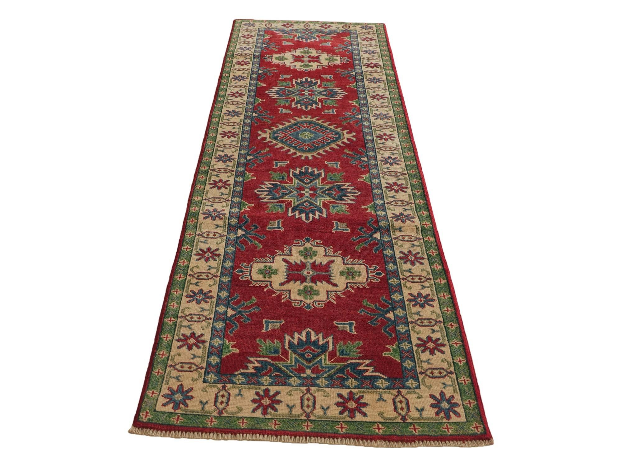 Detail image 5 of 12: 2' 9 x 9' 9 Hand Knotted Kazak Runner Rug