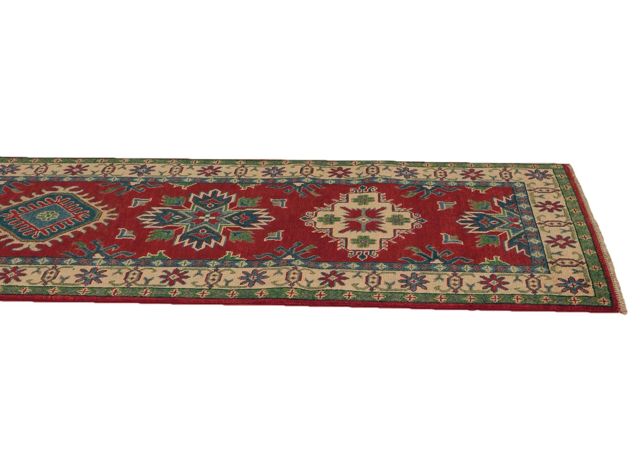 Detail image 6 of 12: 2' 9 x 9' 9 Hand Knotted Kazak Runner Rug