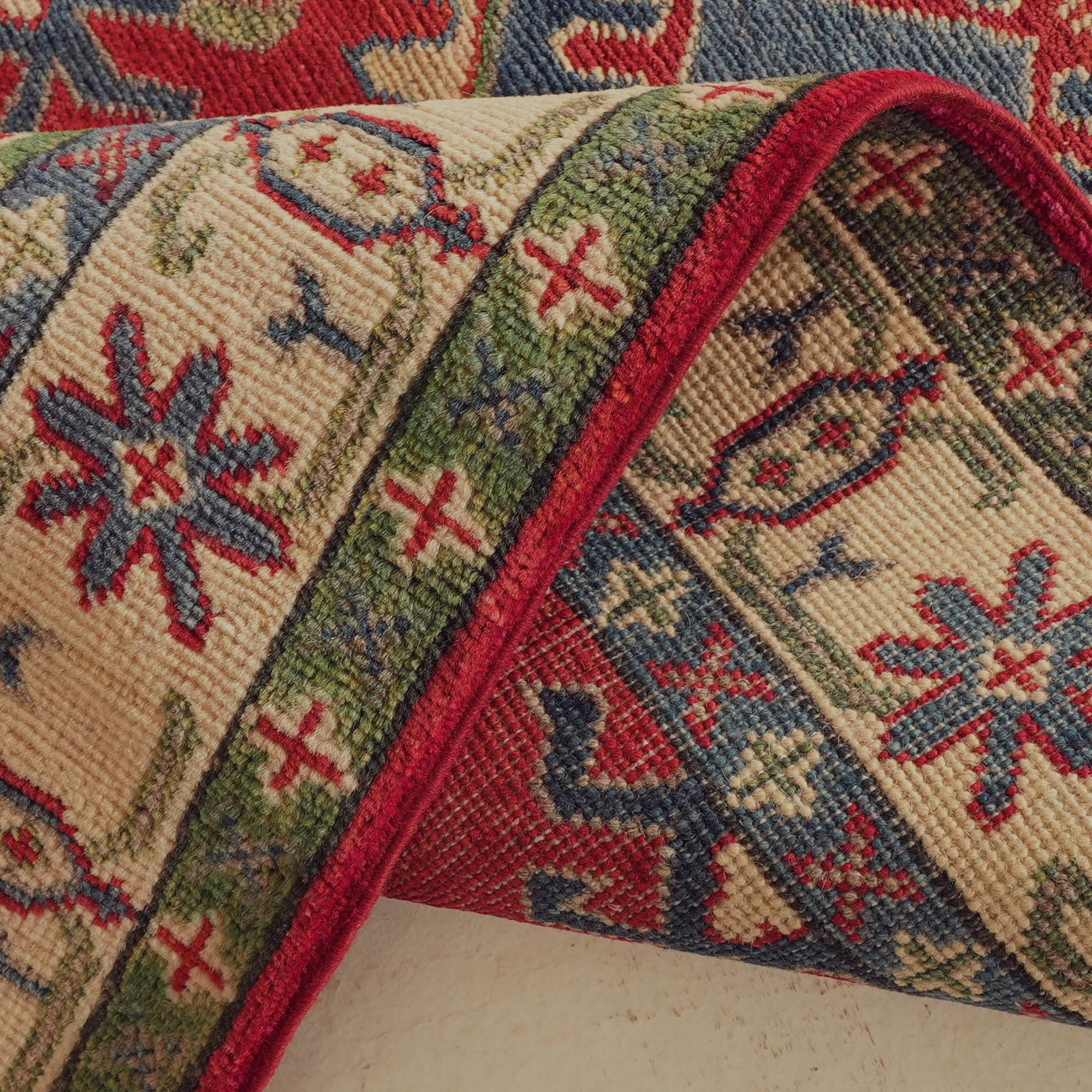 Detail image 9 of 12: 2' 9 x 9' 9 Hand Knotted Kazak Runner Rug