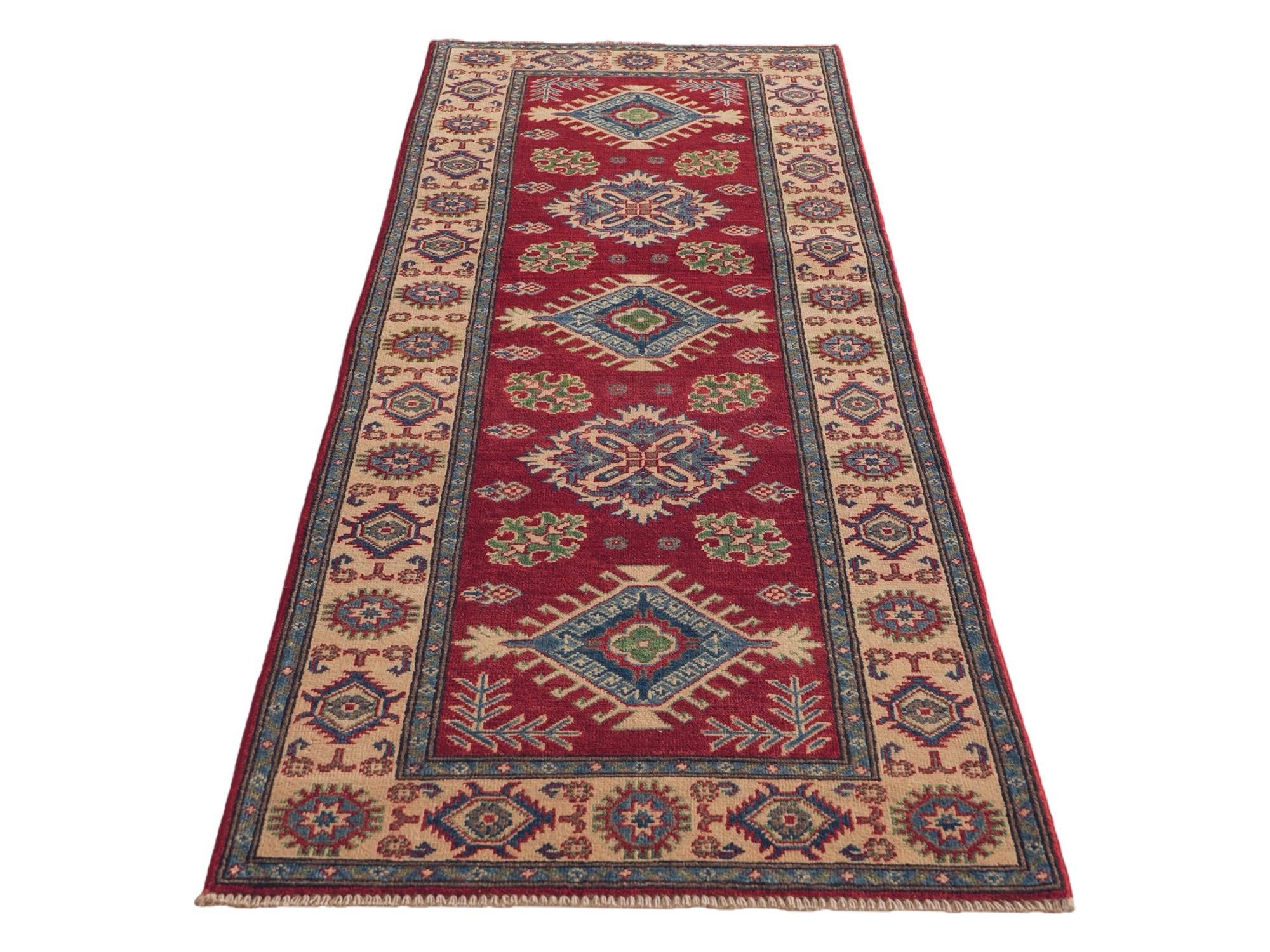 80cm x 240cm Hand Knotted Kazak Runner Rug