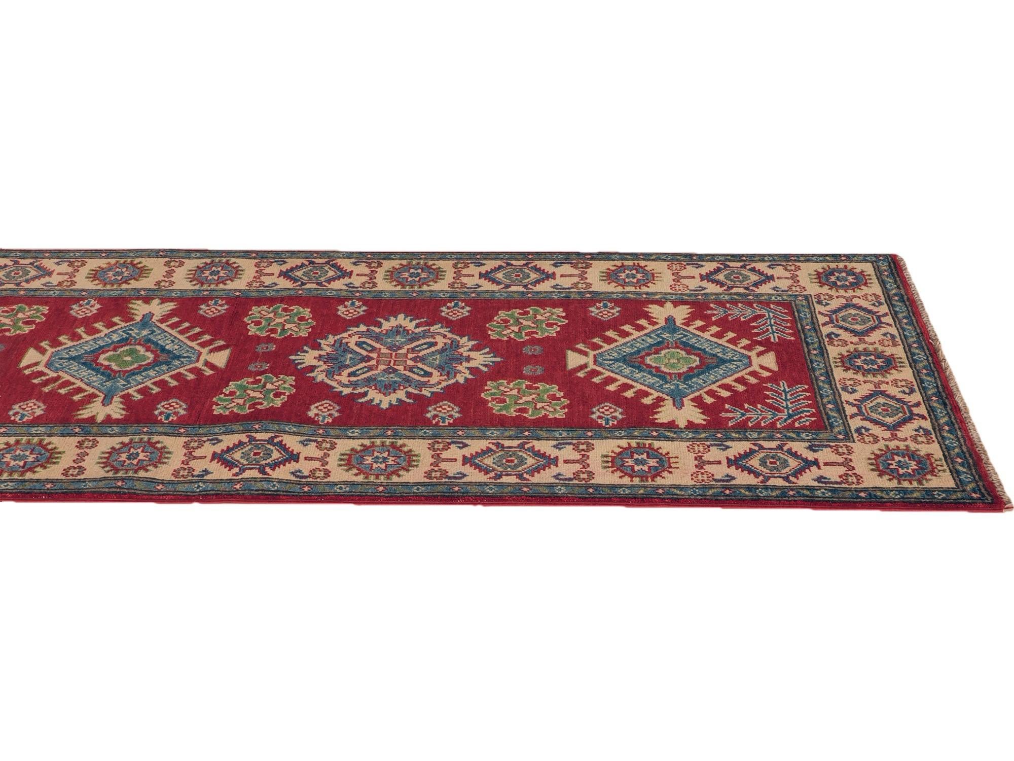 80cm x 240cm Hand Knotted Kazak Runner Rug