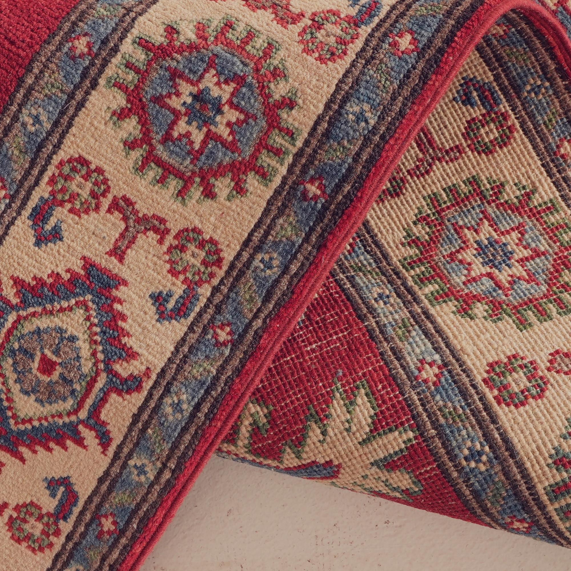 80cm x 240cm Hand Knotted Kazak Runner Rug