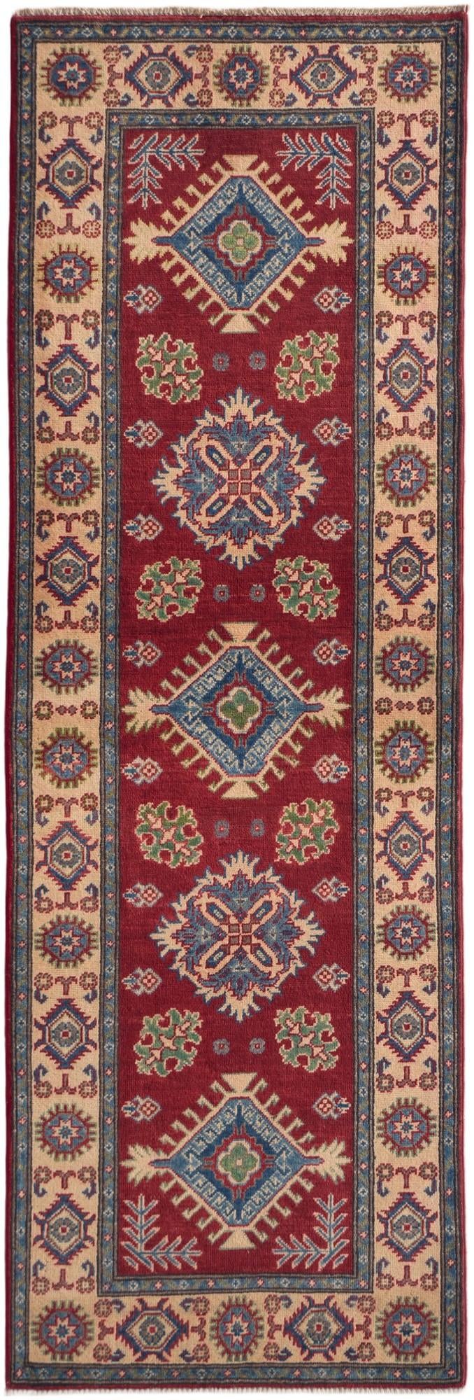 80cm x 240cm Hand Knotted Kazak Runner Rug