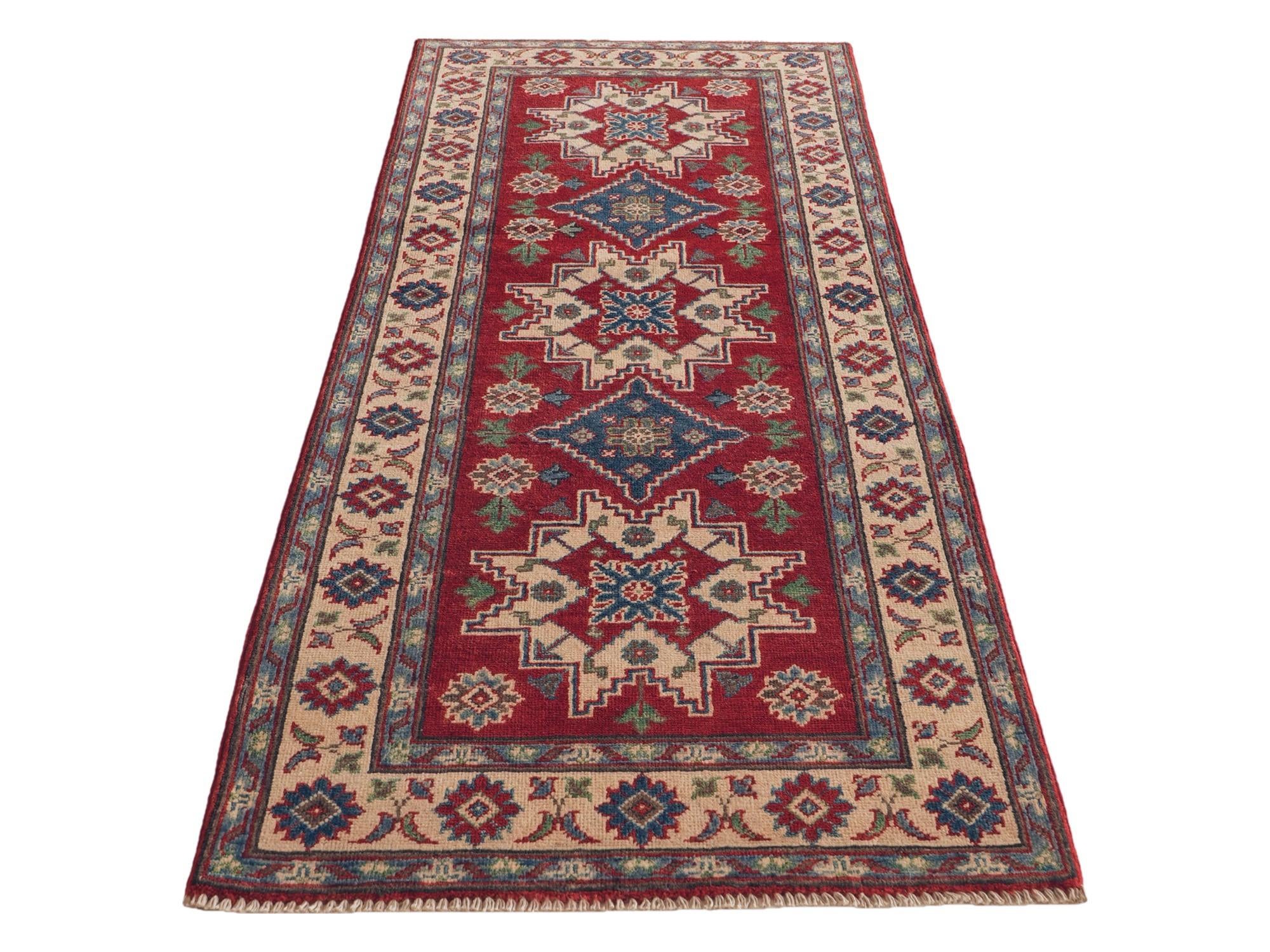 80cm x 210cm Hand Knotted Kazak Runner Rug