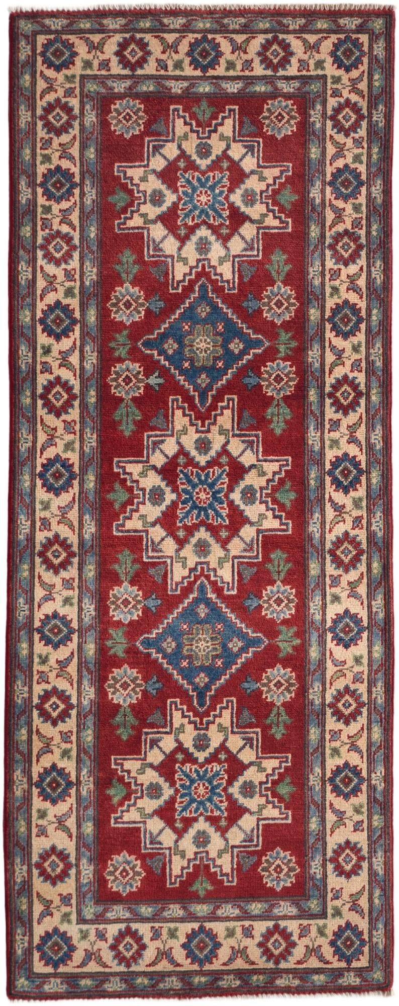 80cm x 210cm Hand Knotted Kazak Runner Rug