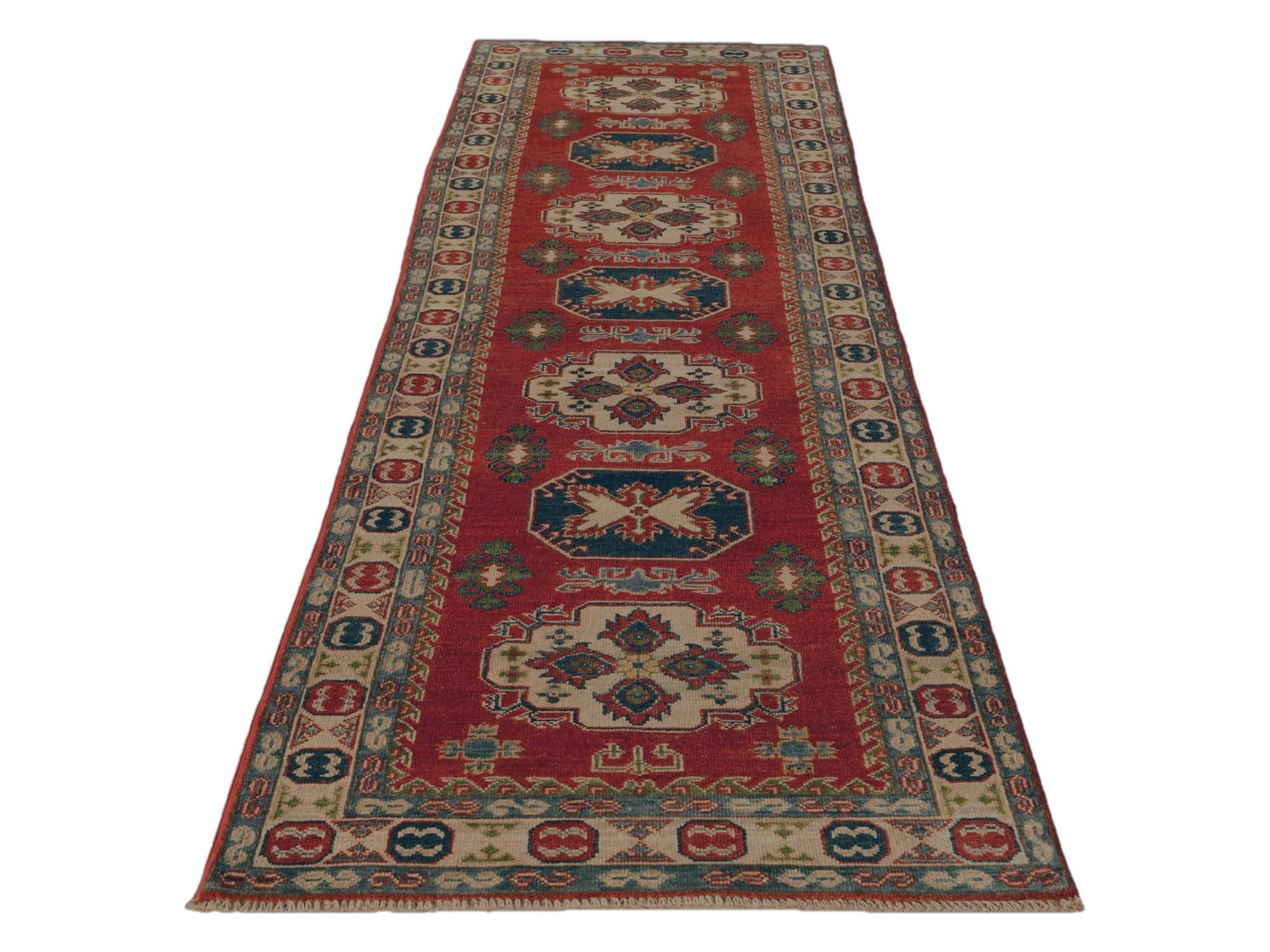 2' 9 x 9' 9 Hand Knotted Kazak Runner Rug