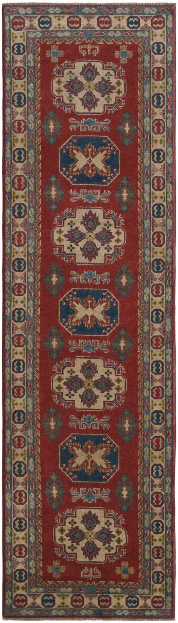 2' 9 x 9' 9 Hand Knotted Kazak Runner Rug