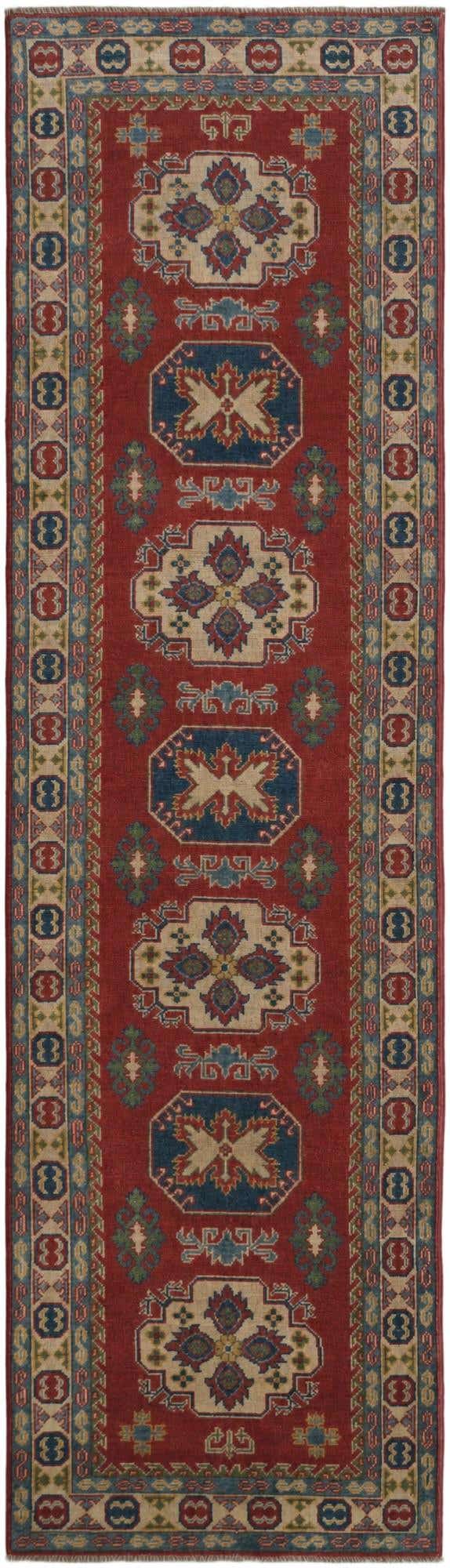 2' 9 x 9' 9 Hand Knotted Kazak Runner Rug