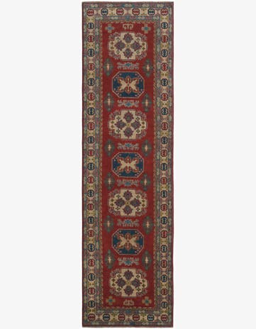2' 9 x 9' 9 Hand Knotted Kazak Runner Rug