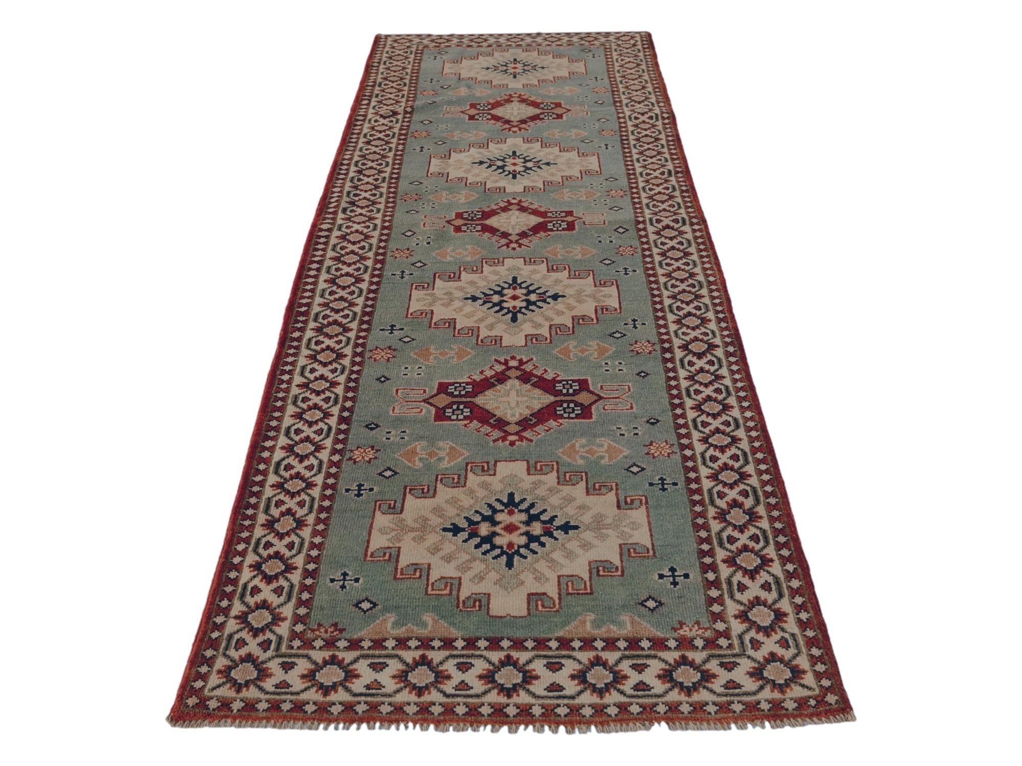 2' 11 x 9' 7 Hand Knotted Kazak Runner Rug