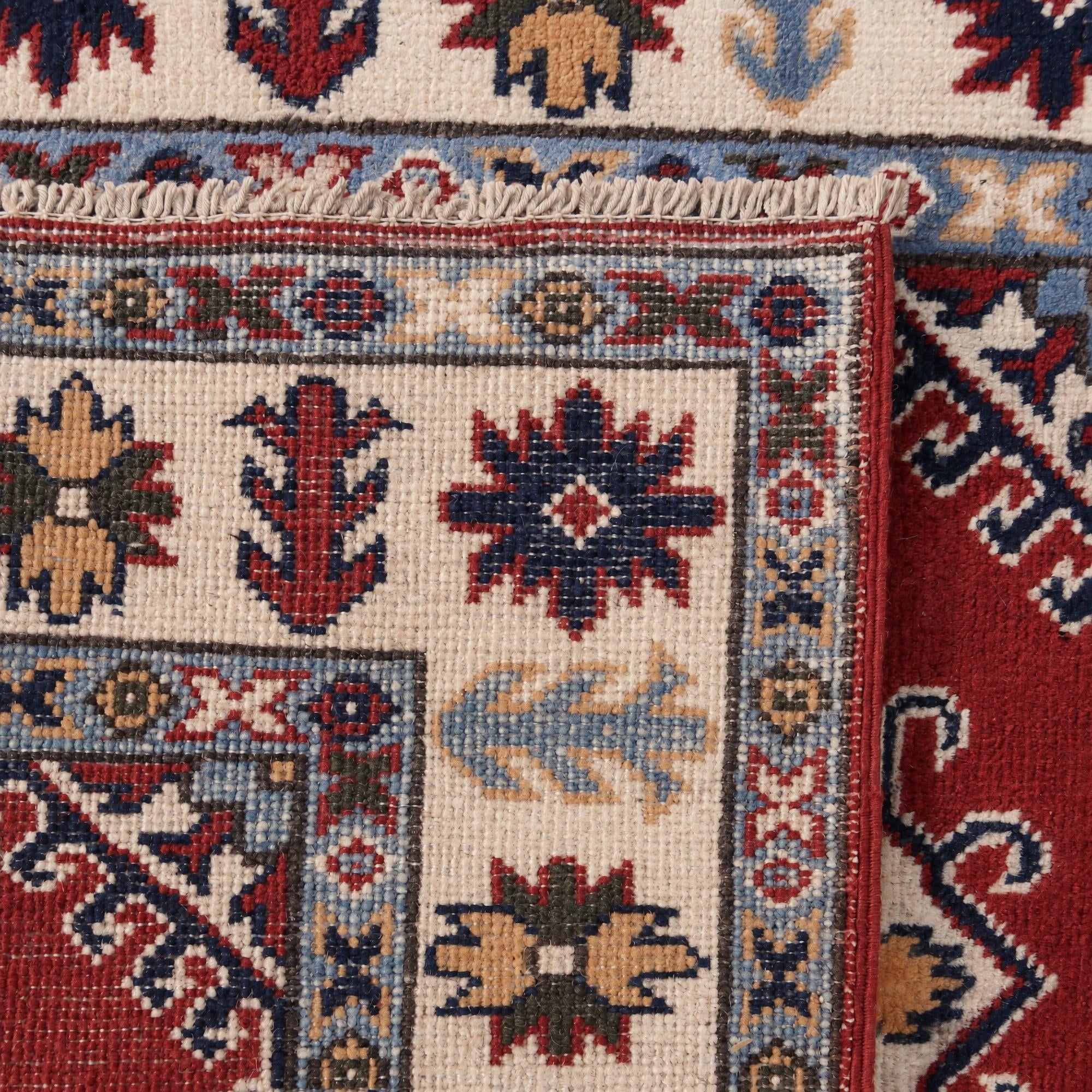85cm x 310cm Hand Knotted Kazak Runner Rug
