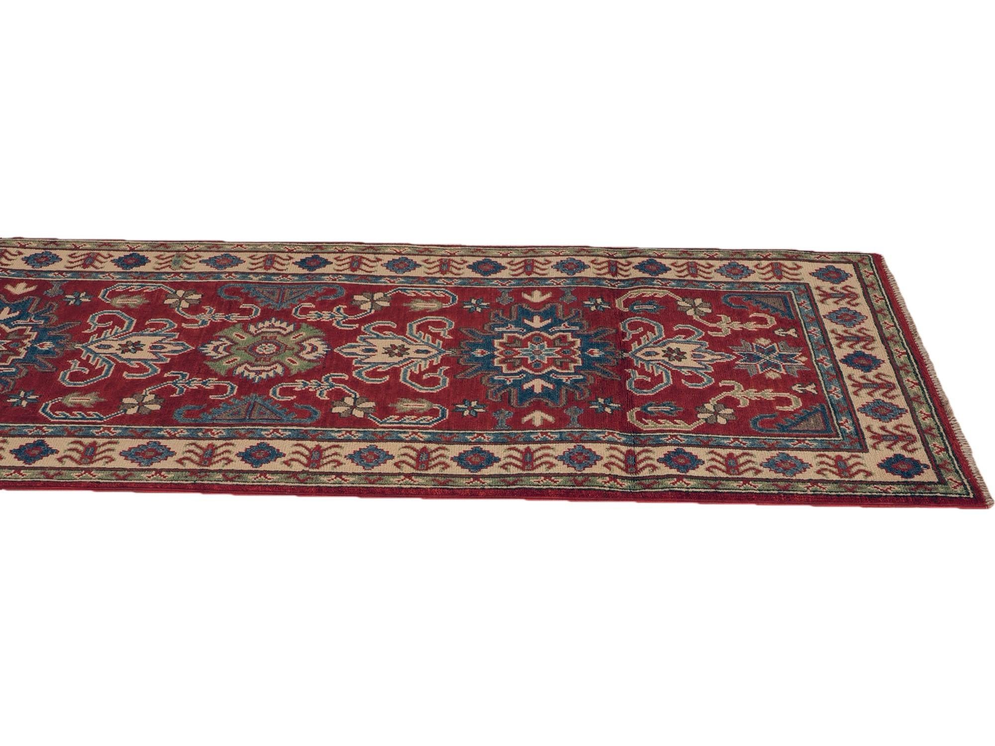 Detail image 6 of 12: 2' 9 x 9' 9 Hand Knotted Kazak Runner Rug