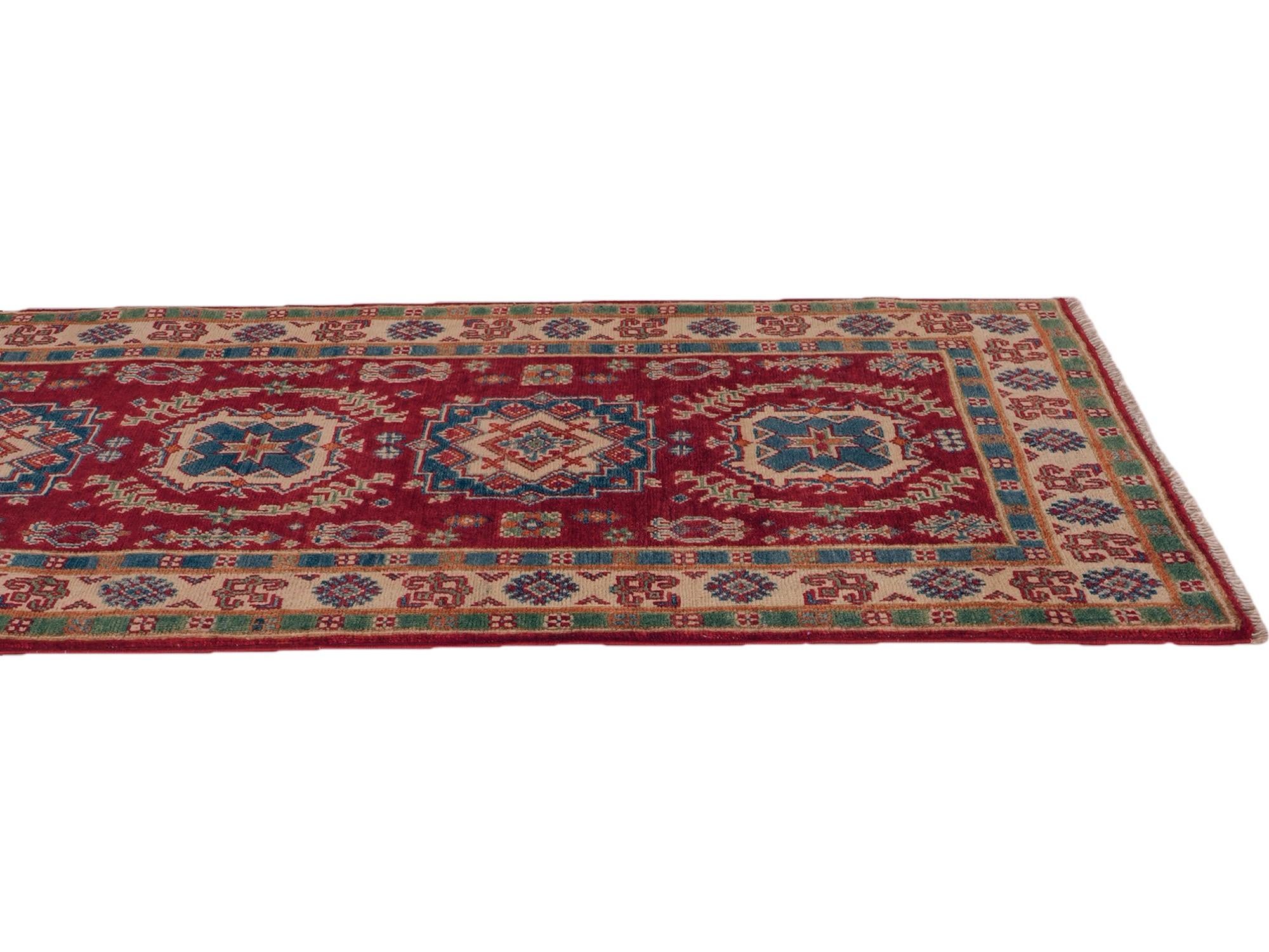 Detail image 6 of 11: 2' 11 x 9' 11 Hand Knotted Kazak Runner Rug