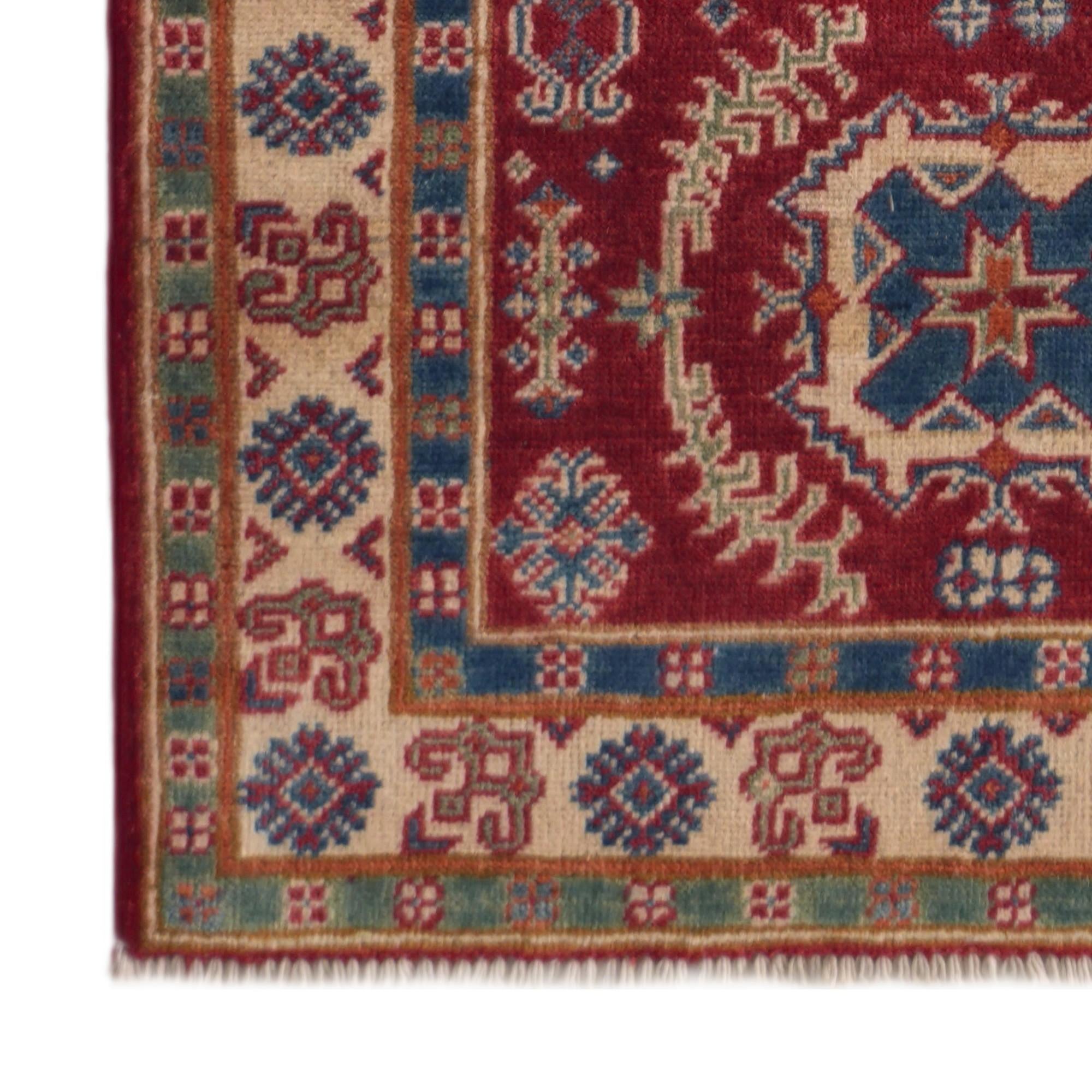 Detail image 7 of 11: 2' 11 x 9' 11 Hand Knotted Kazak Runner Rug