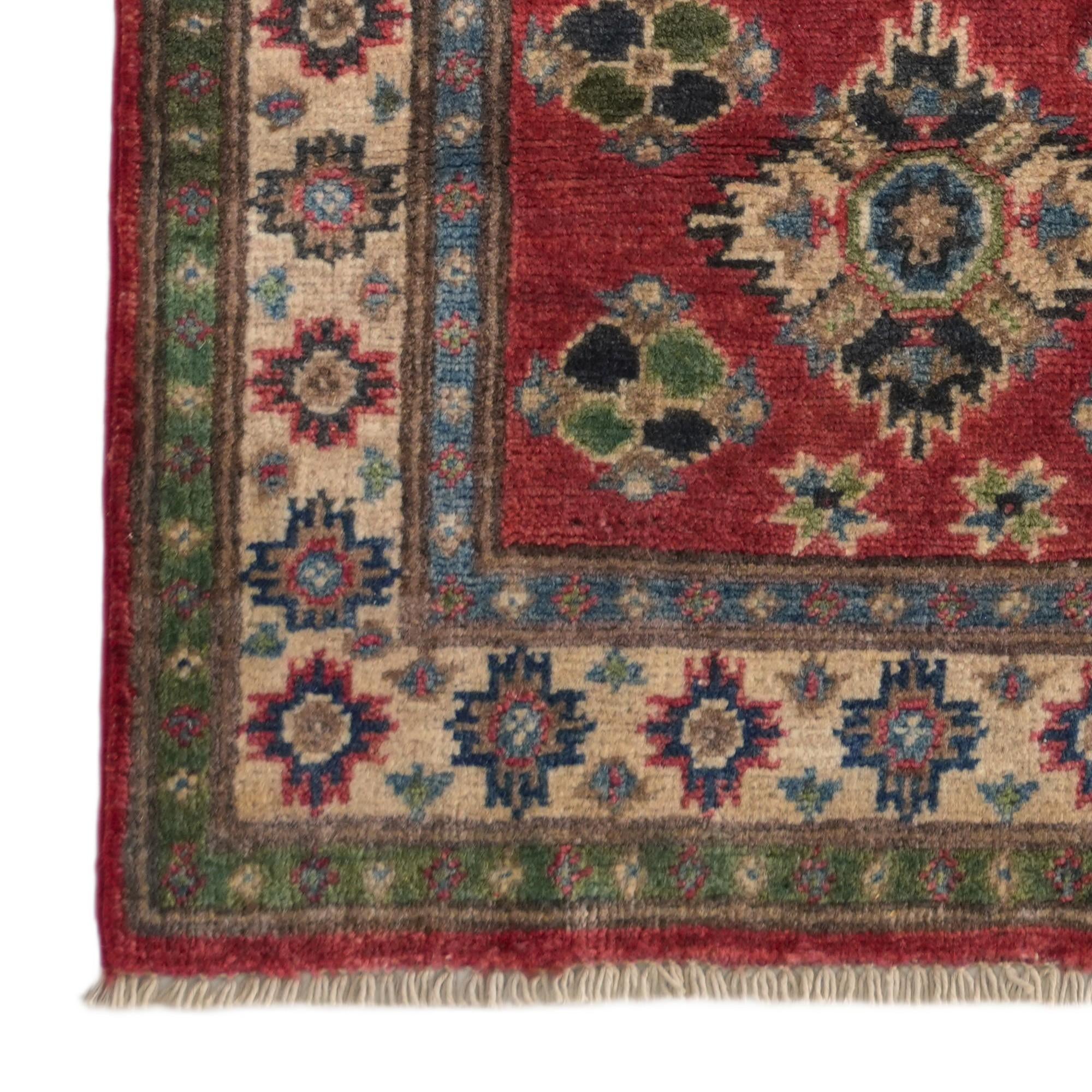 65cm x 175cm Hand Knotted Kazak Runner Rug
