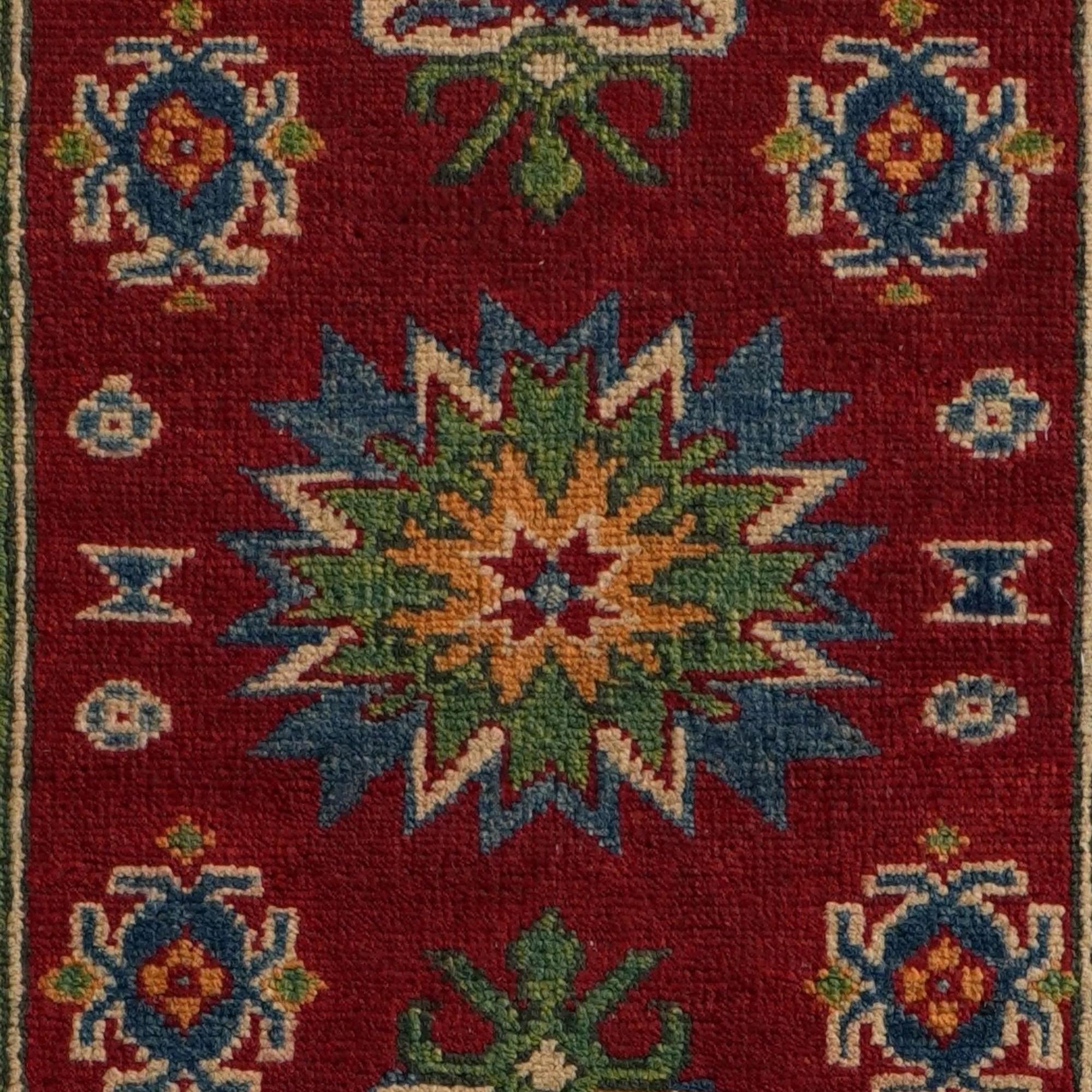Detail image 10 of 10: 2' 8 x 9' 9 Hand Knotted Kazak Runner Rug