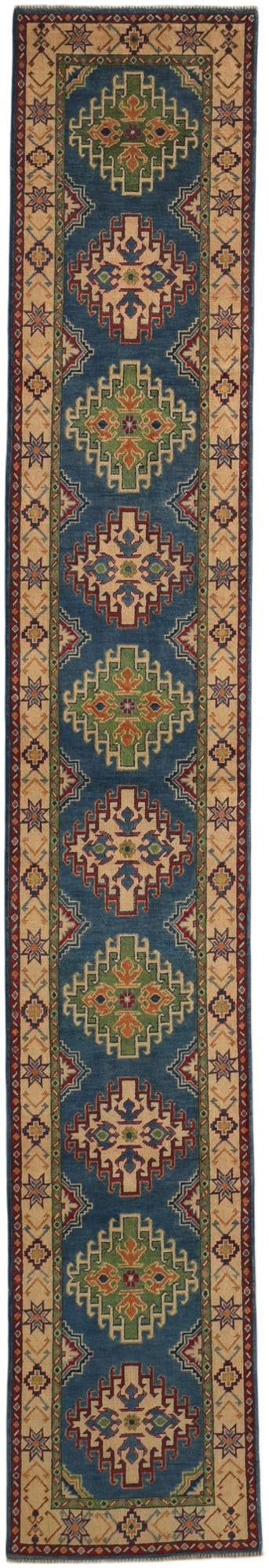 80cm x 485cm anudado a mano Kazak Alfombra Pasillera