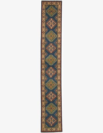 80cm x 485cm anudado a mano Kazak Alfombra Pasillera
