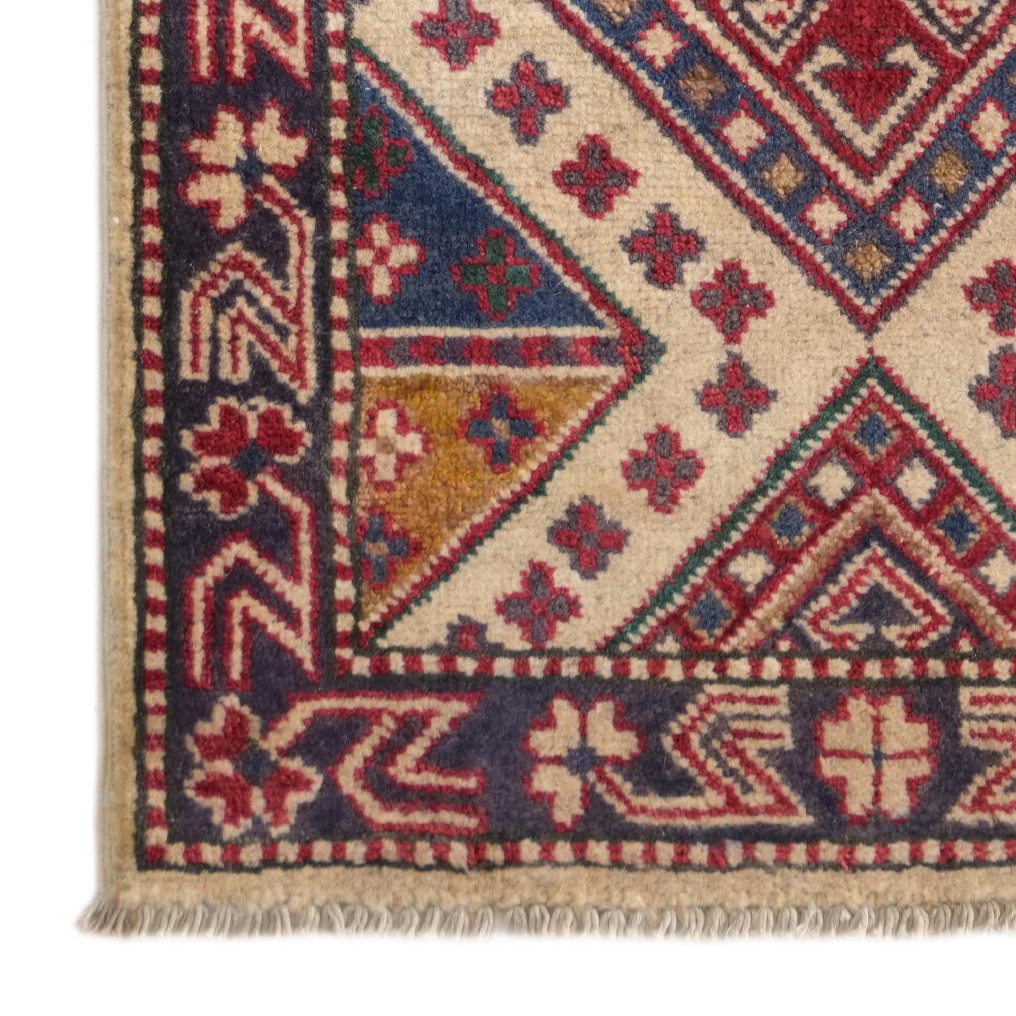 2' 2 x 5' 9 Hand Knotted Kazak Runner Rug