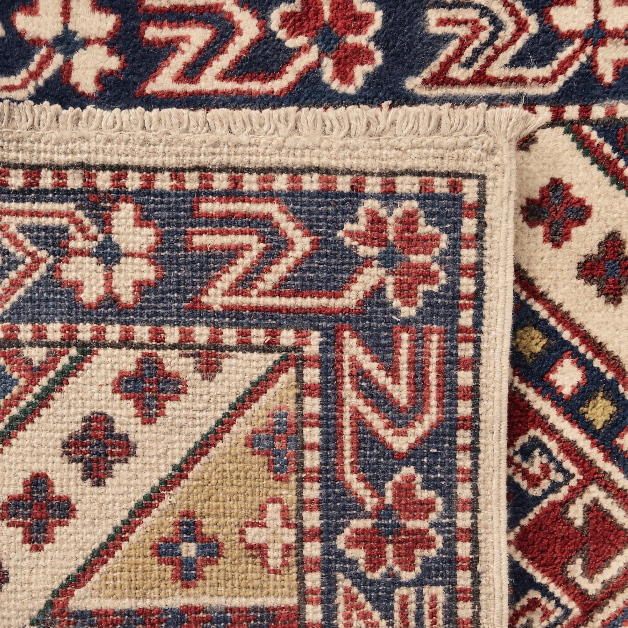 65cm x 175cm Hand Knotted Kazak Runner Rug
