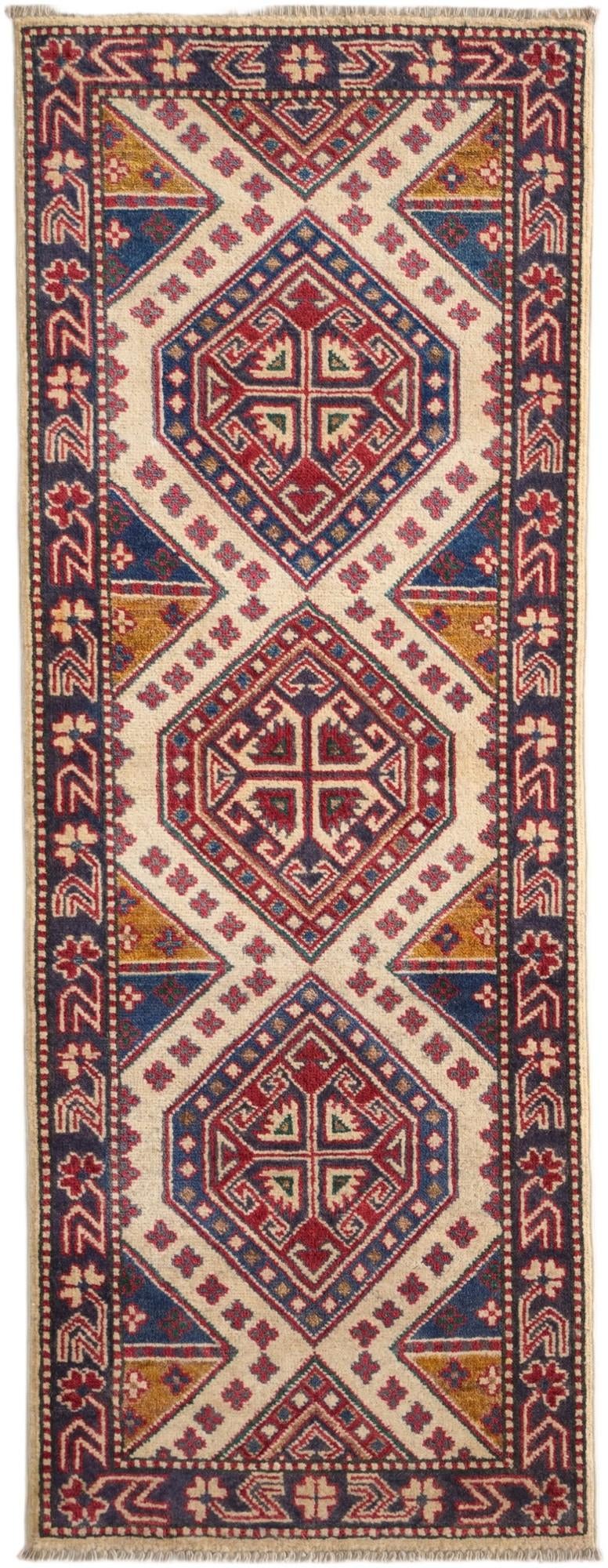 2' 2 x 5' 9 Hand Knotted Kazak Runner Rug