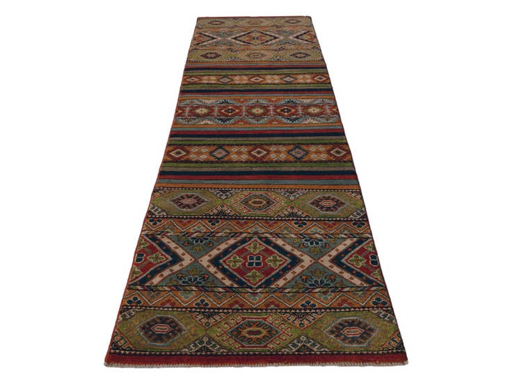 Detail image of 2' 7 x 9' 9 Hand Knotted Kazak Runner Rug
