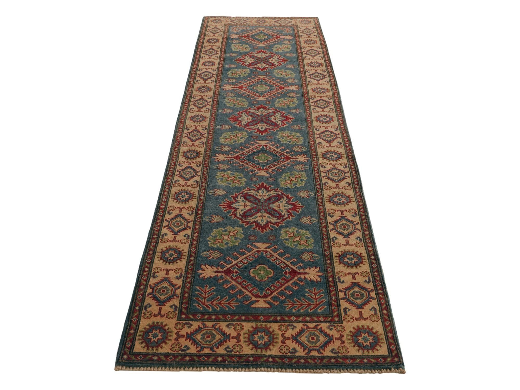85cm x 300cm anudado a mano Kazak Alfombra Pasillera