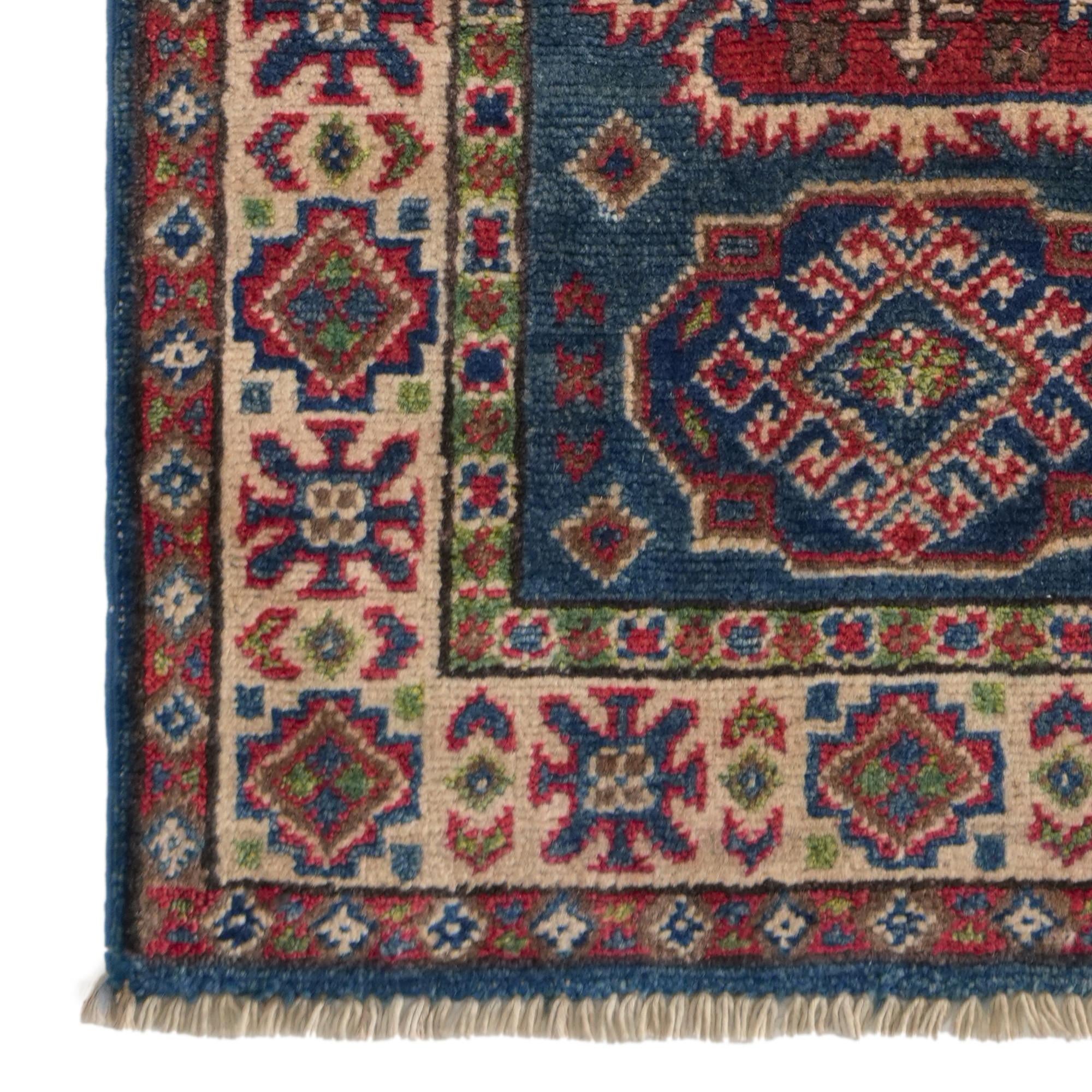 65cm x 180cm anudado a mano Kazak Alfombra Pasillera