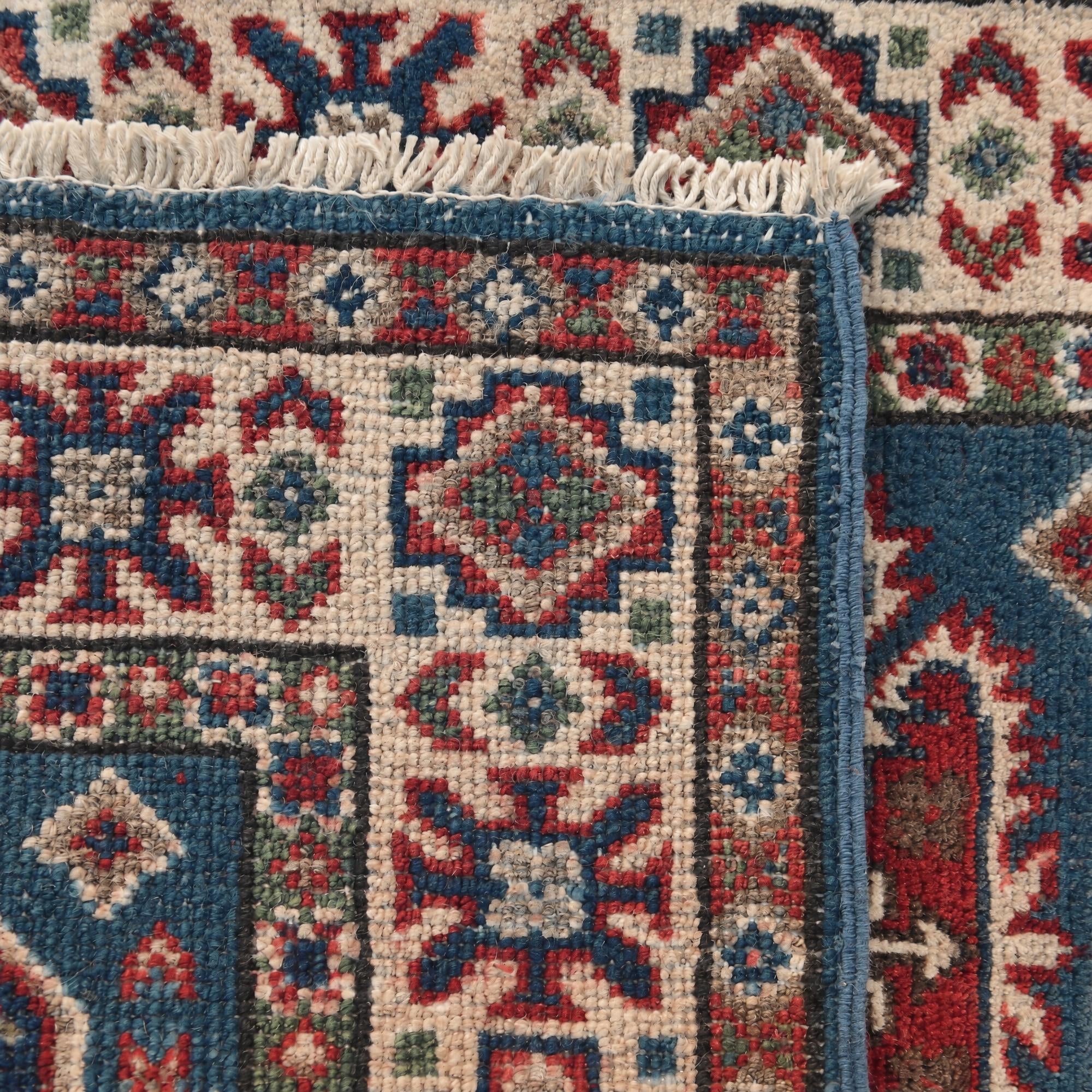 65cm x 180cm anudado a mano Kazak Alfombra Pasillera