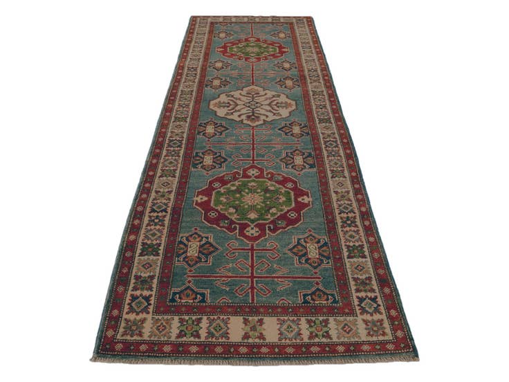 Detail image of 2' 10 x 9' 11 Hand Knotted Kazak Runner Rug