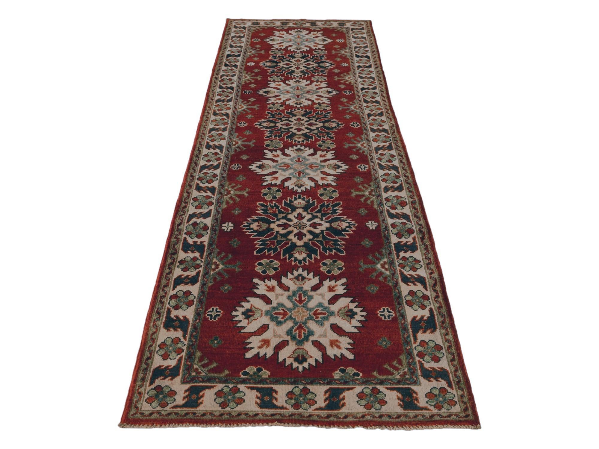 2' 9 x 9' 11 Hand Knotted Kazak Runner Rug