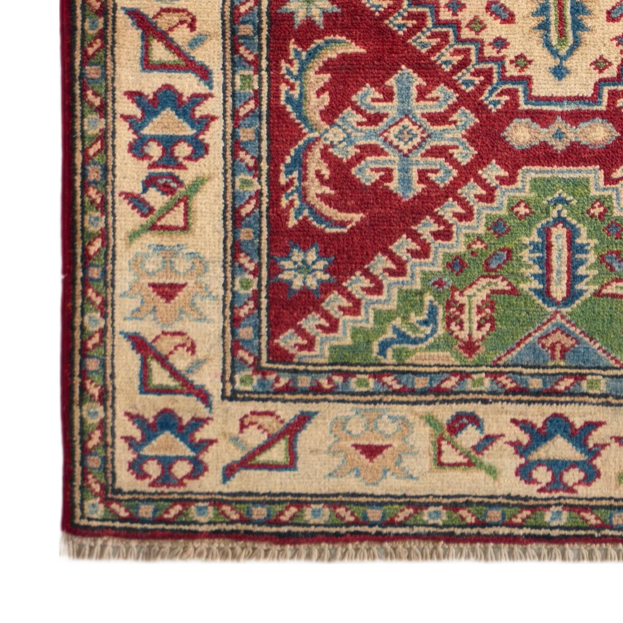 85cm x 195cm Hand Knotted Kazak Runner Rug