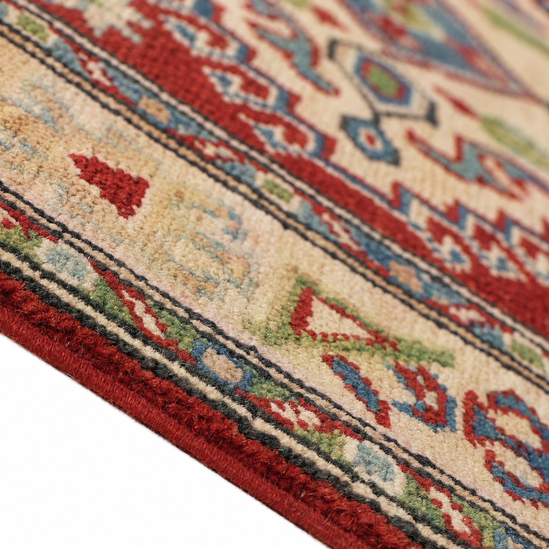 85cm x 195cm Hand Knotted Kazak Runner Rug