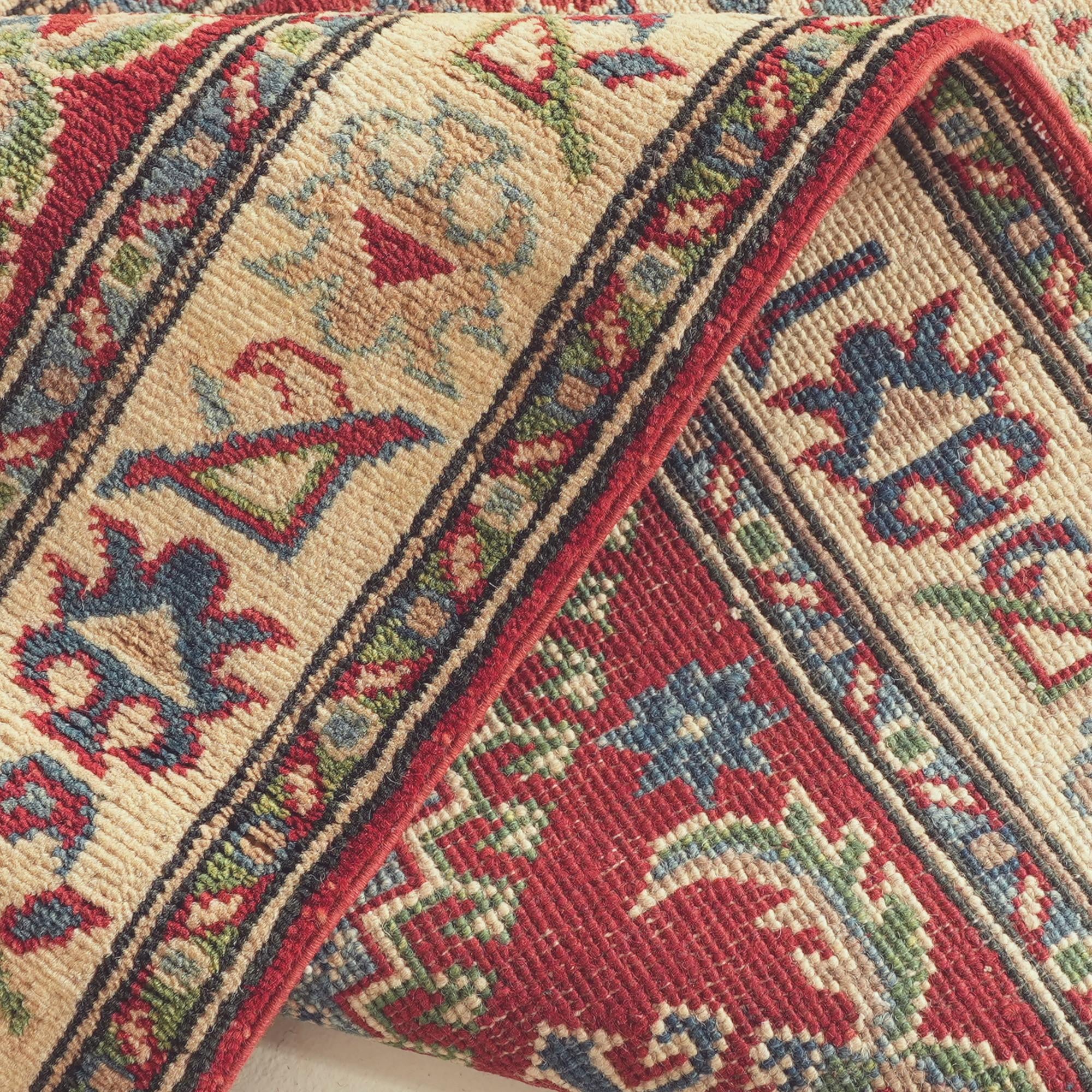 85cm x 195cm Hand Knotted Kazak Runner Rug