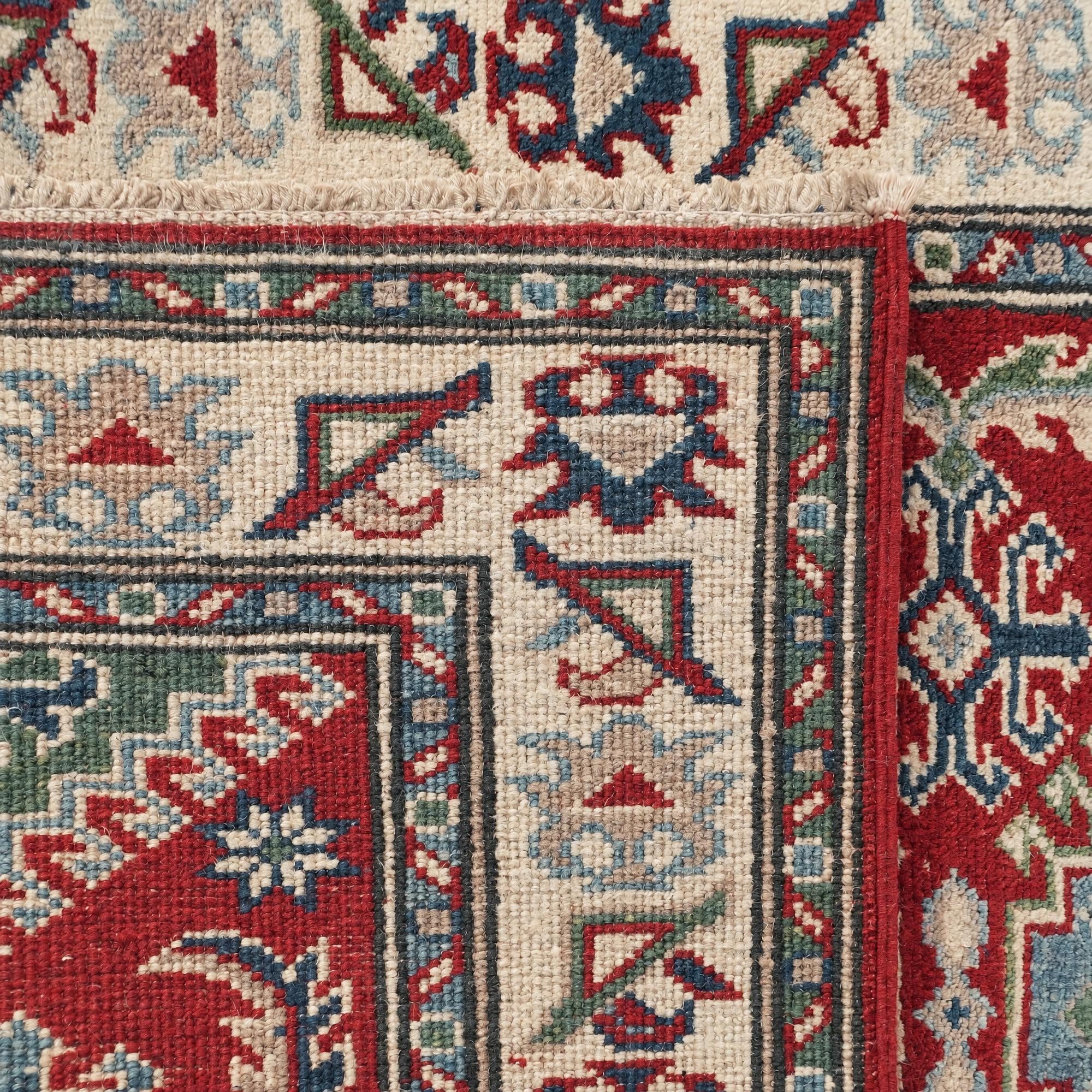 85cm x 195cm Hand Knotted Kazak Runner Rug