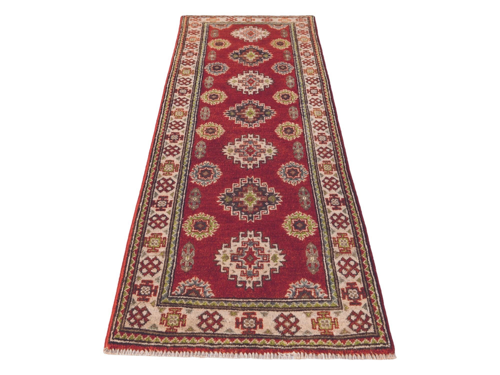 2' 1 x 6' 3 Hand Knotted Kazak Runner Rug