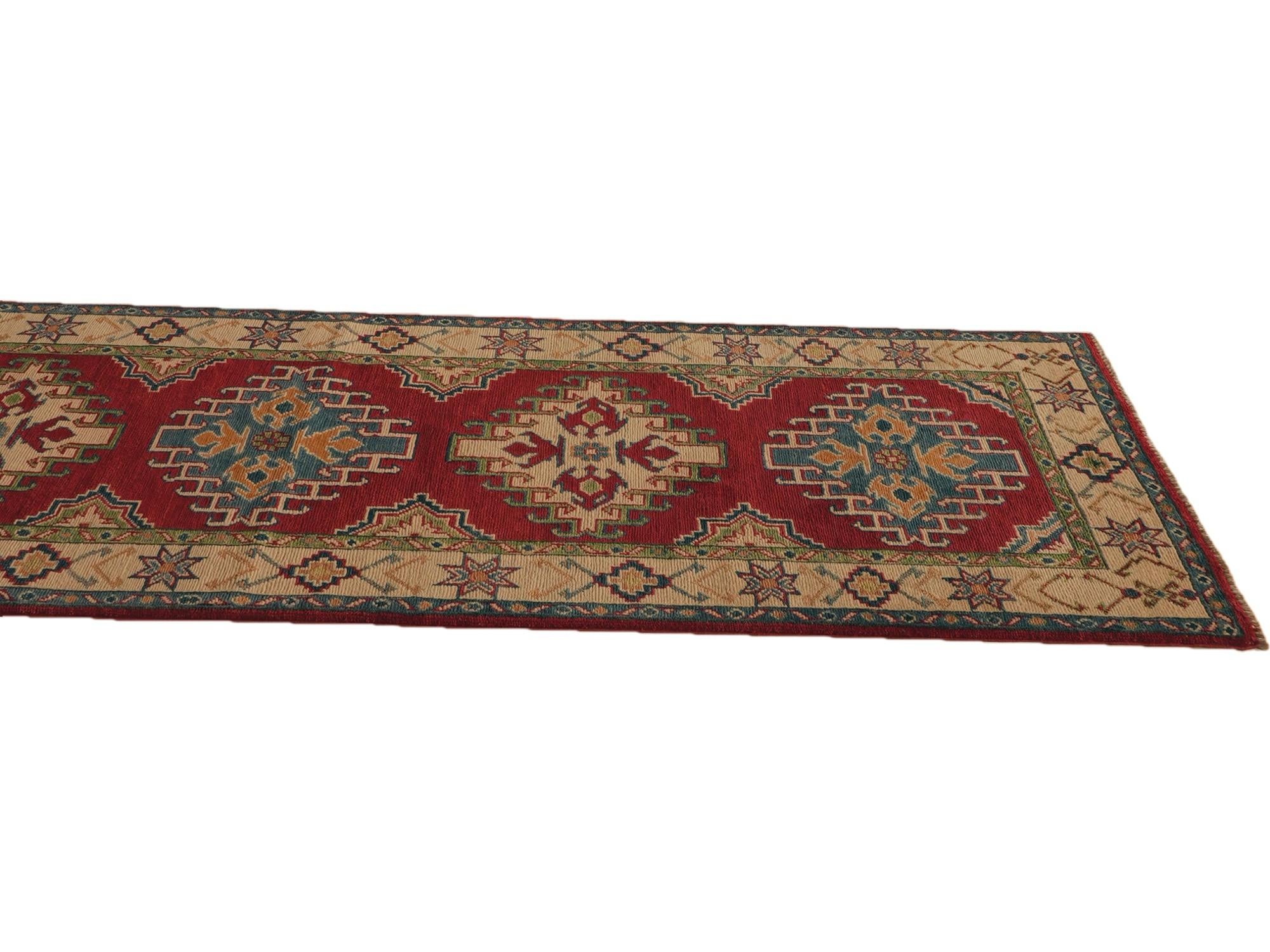 Detail image 5 of 9: 2' 8 x 15' 8 Hand Knotted Kazak Runner Rug