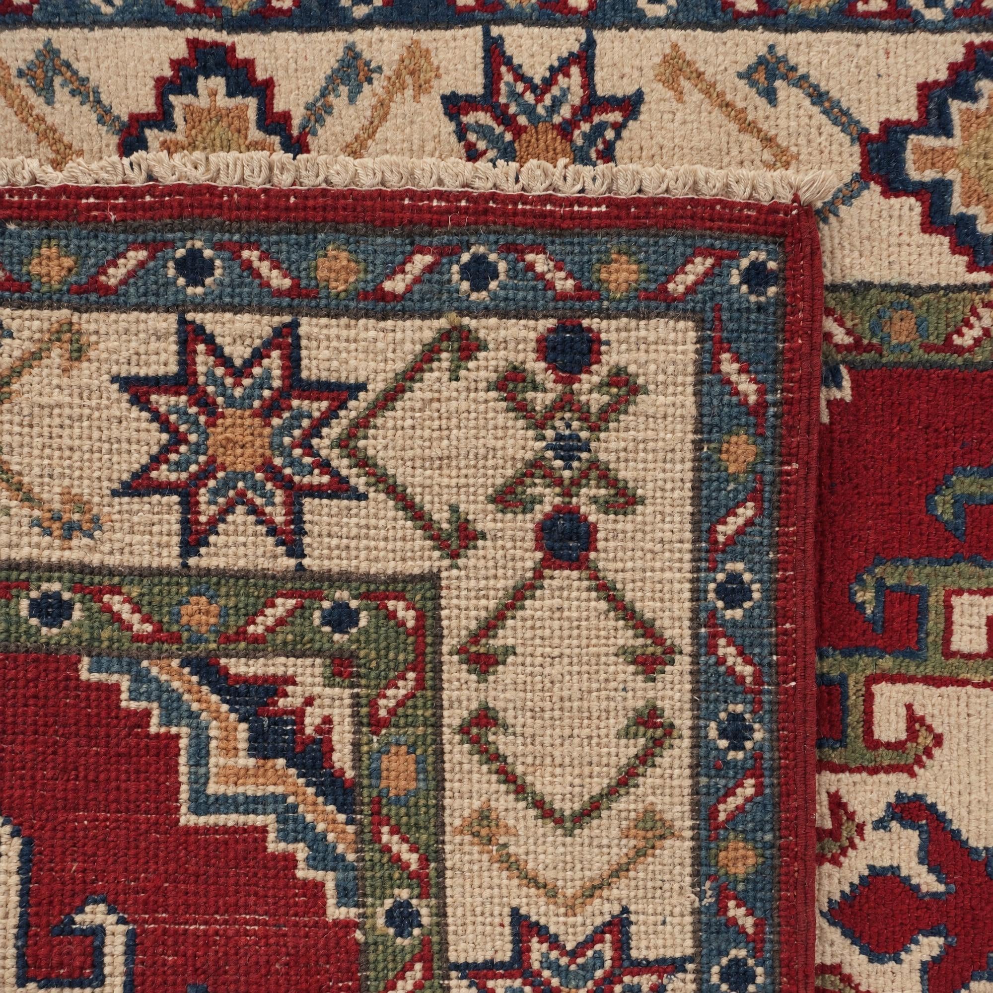 80cm x 475cm Handgeknüpft Kazak Läufer Teppich