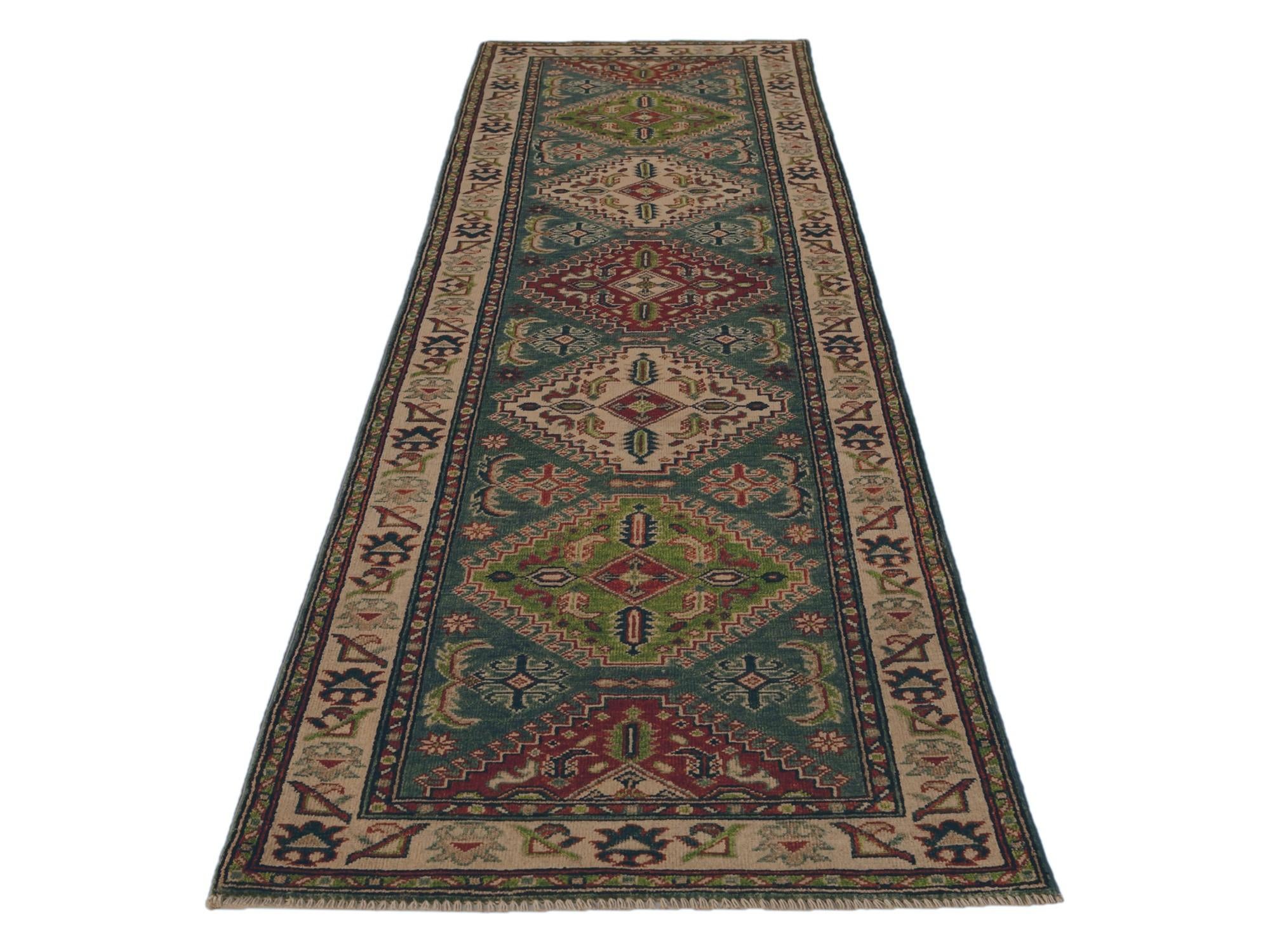 2' 8 x 9' 9 Hand Knotted Kazak Runner Rug