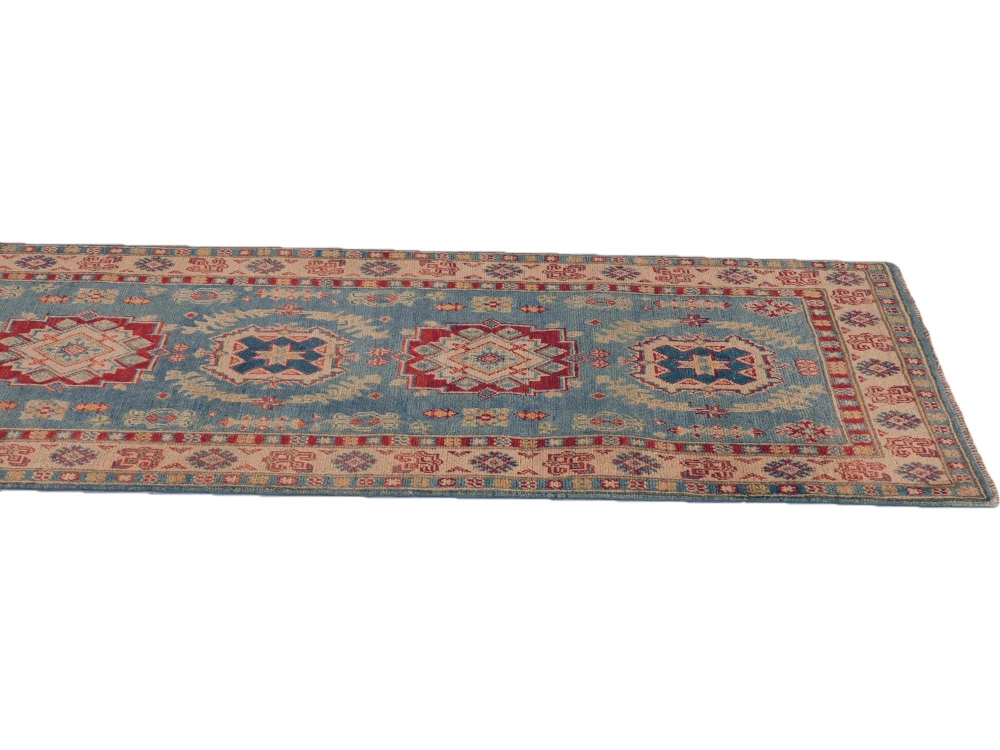 Detail image 6 of 12: 2' 7 x 10' 1 Hand Knotted Kazak Runner Rug