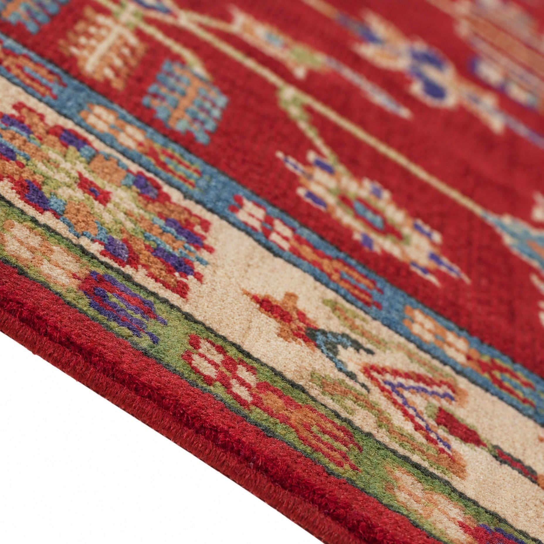 Detail image 8 of 11: 3' 11 x 10' Hand Knotted Kazak Runner Rug