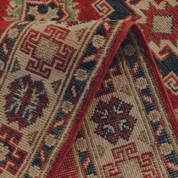 Detail image of 2' 8 x 6' 6 Hand Knotted Kazak Runner Rug