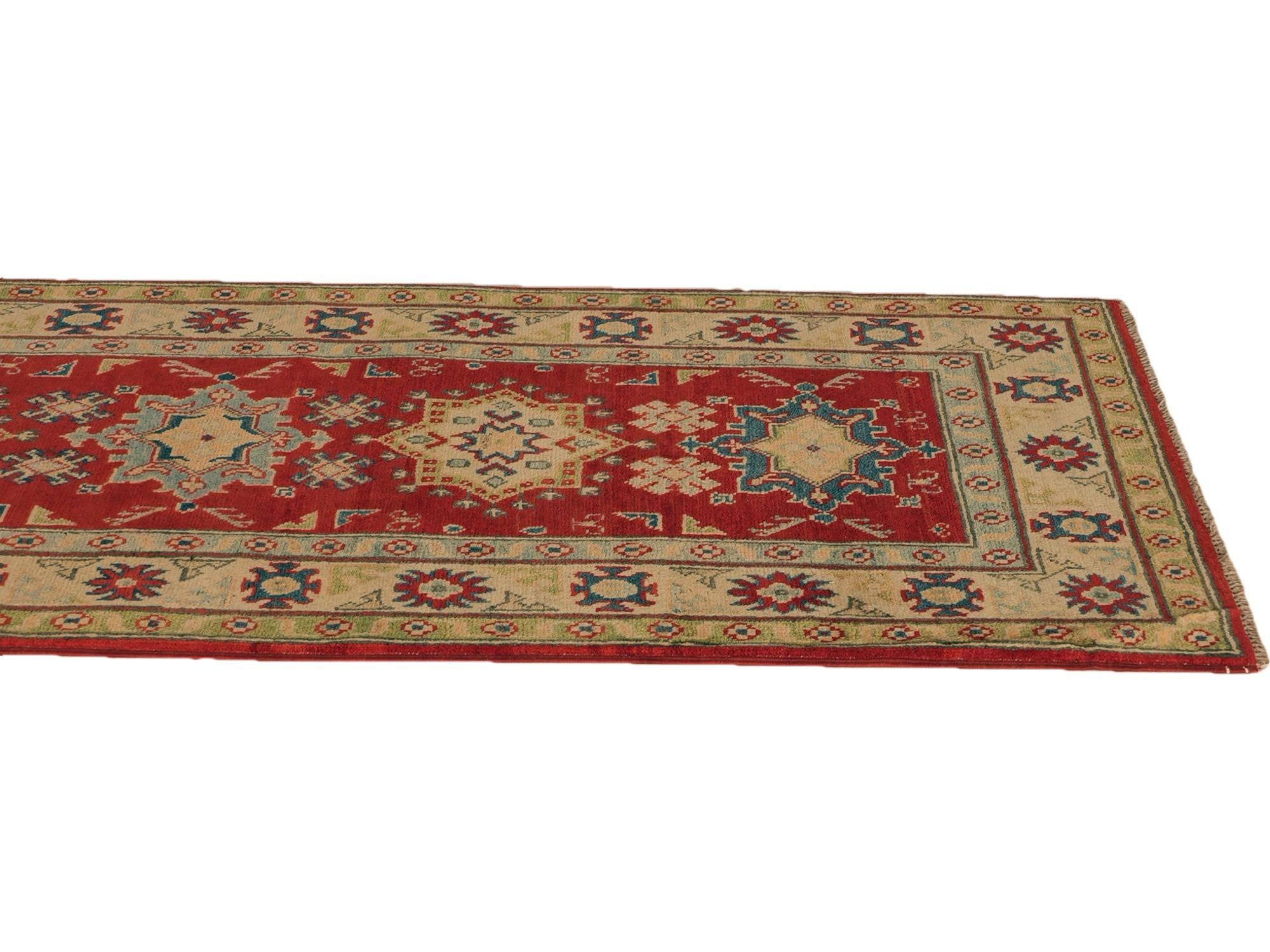 Detail image 6 of 11: 2' 8 x 9' 10 Hand Knotted Kazak Runner Rug