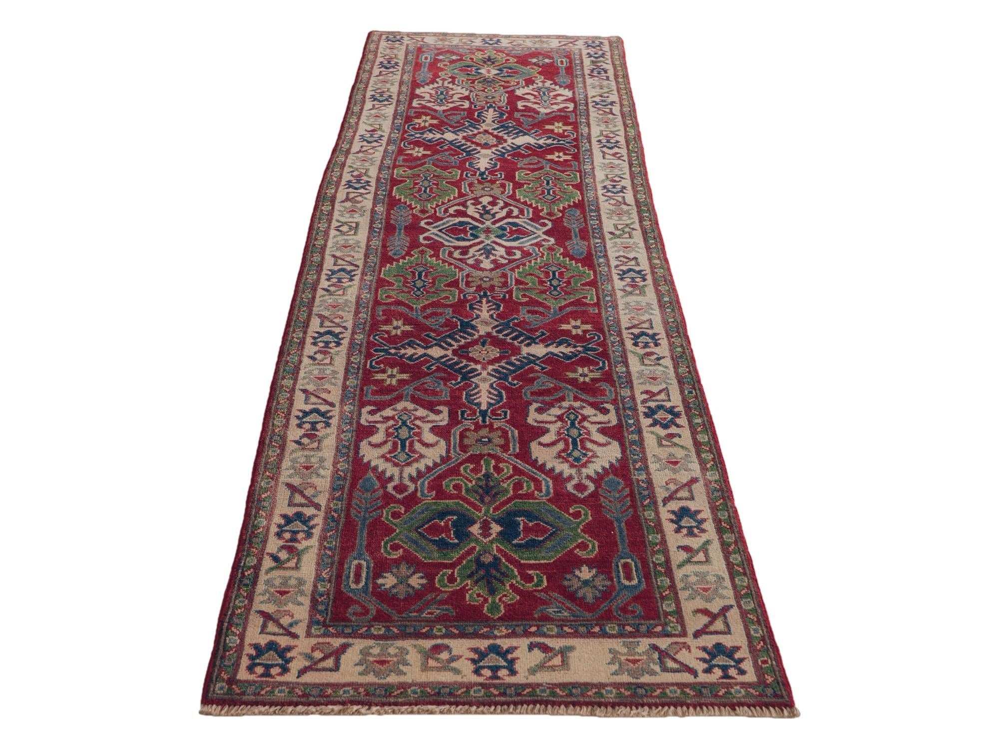 2' 8 x 9' 7 Hand Knotted Kazak Runner Rug