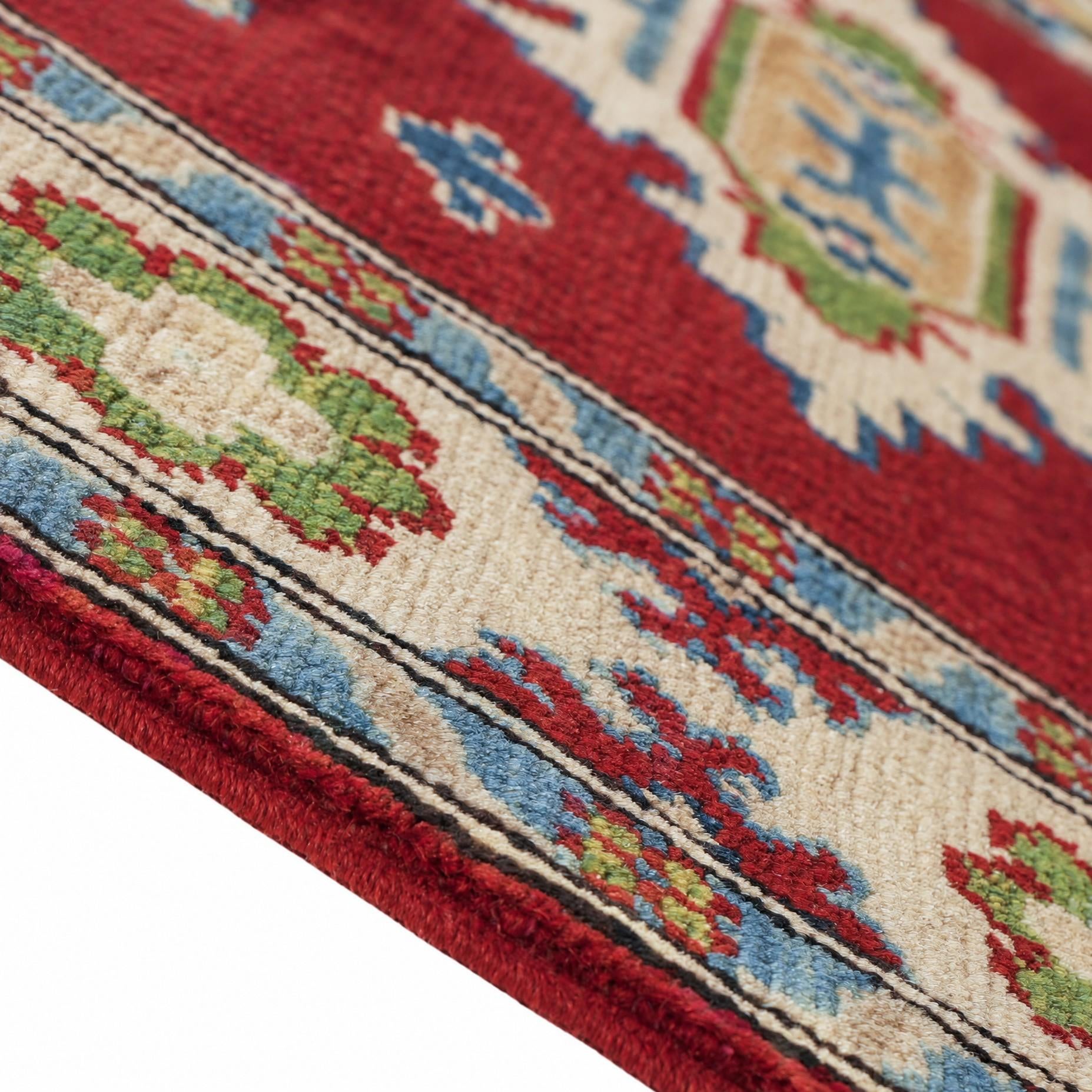 2' 8 x 6' 3 Hand Knotted Kazak Runner Rug