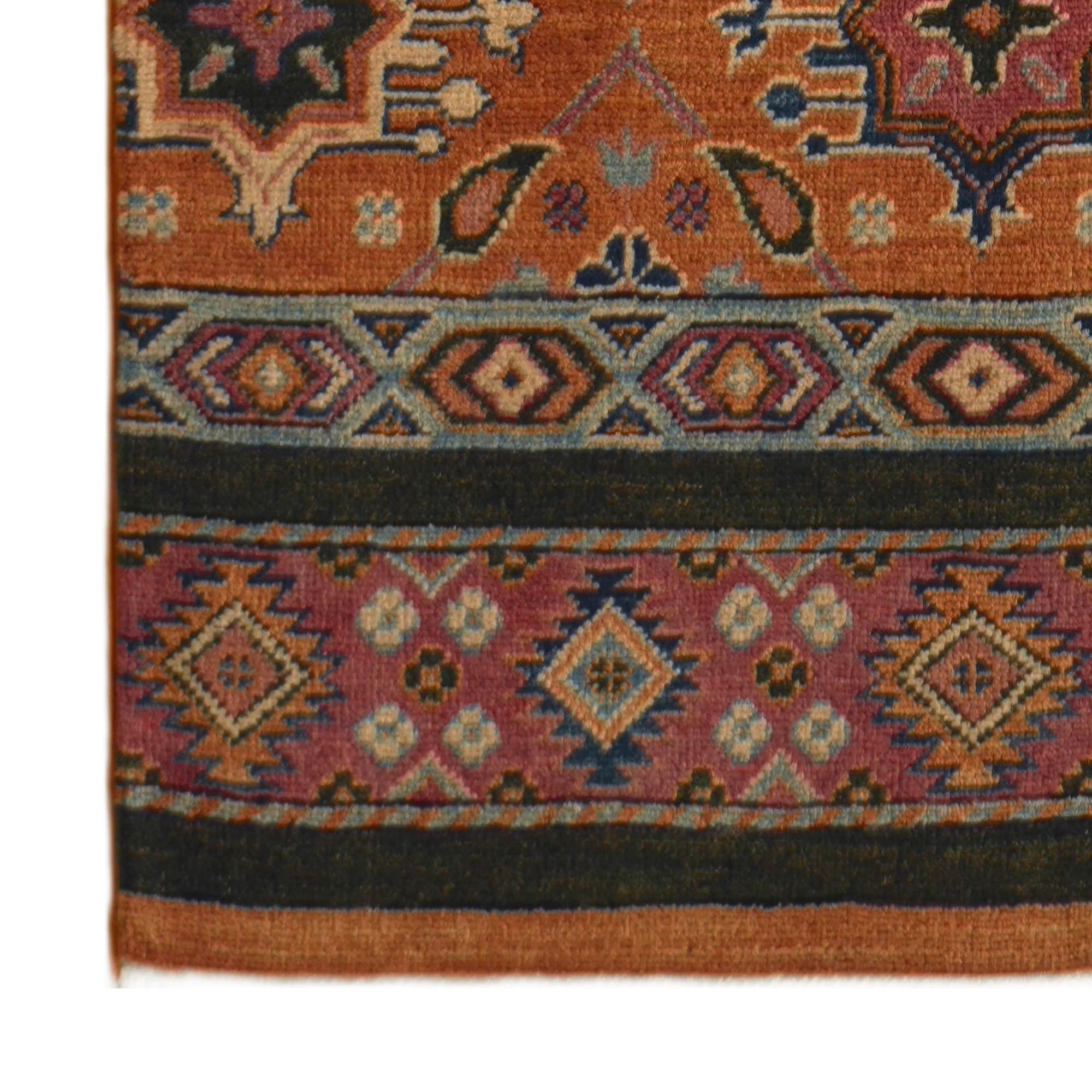80cm x 295cm anudado a mano Kazak Alfombra Pasillera