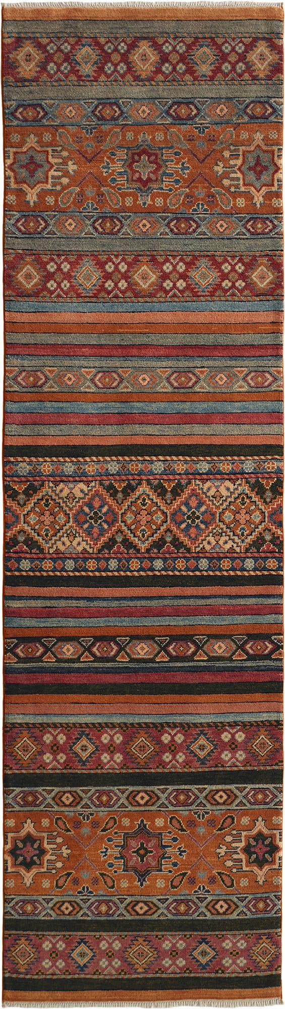 80cm x 295cm anudado a mano Kazak Alfombra Pasillera