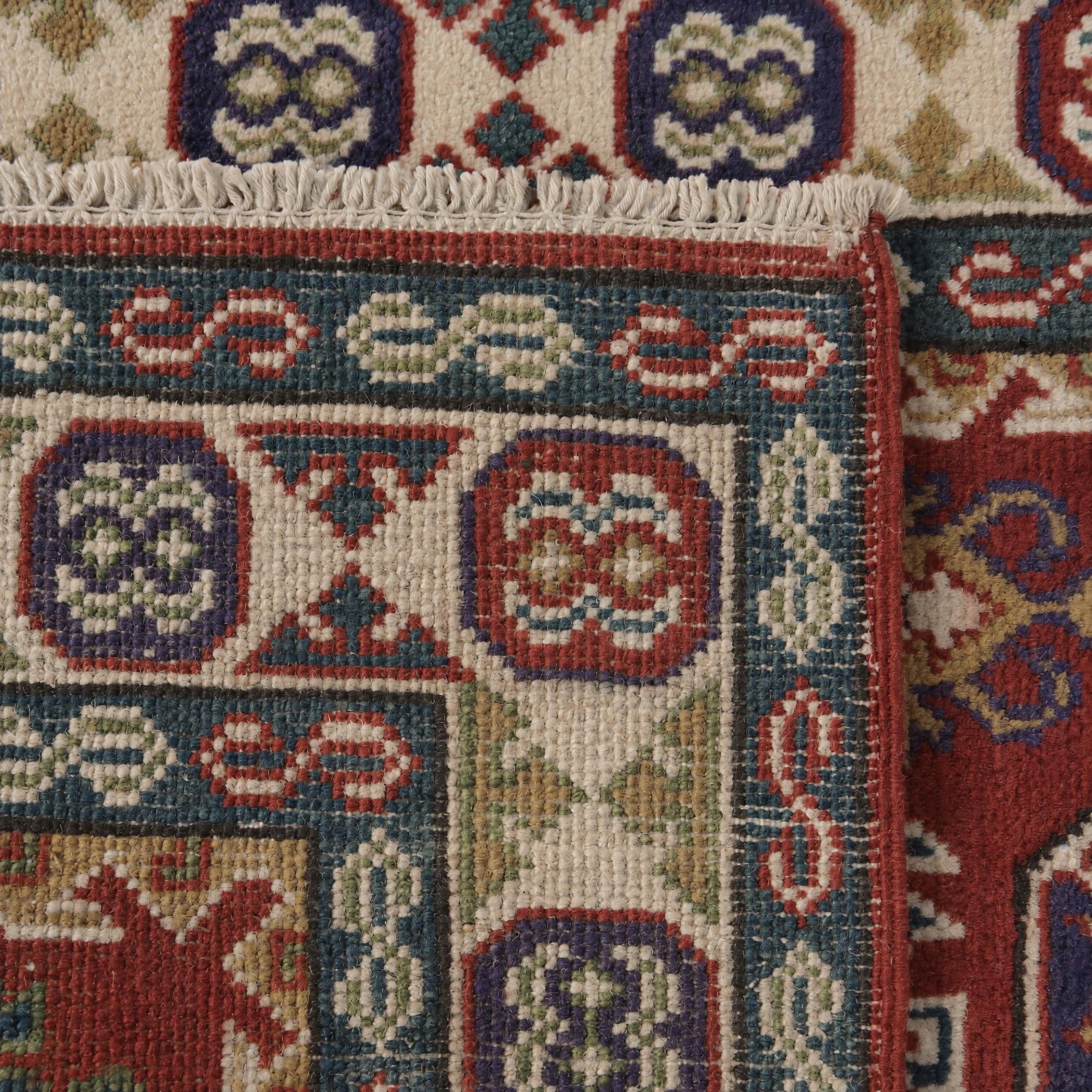75cm x 310cm Hand Knotted Kazak Runner Rug