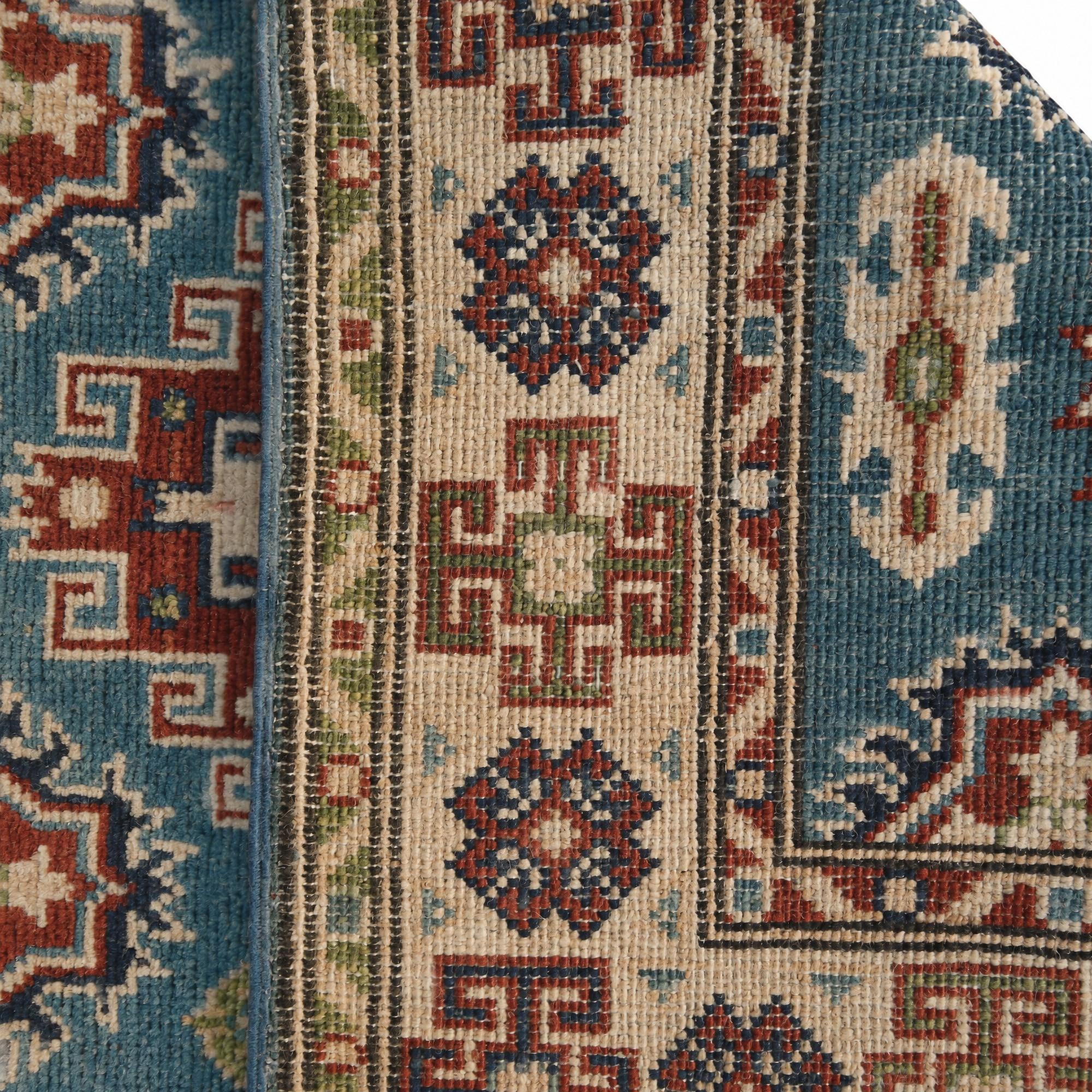 80cm x 300cm Hand Knotted Kazak Runner Rug